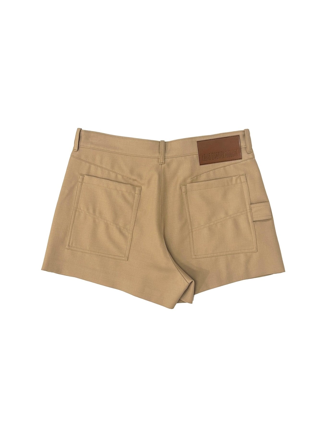 LOUIS GABRIEL NOUCHI Beige Wool Short Shorts
