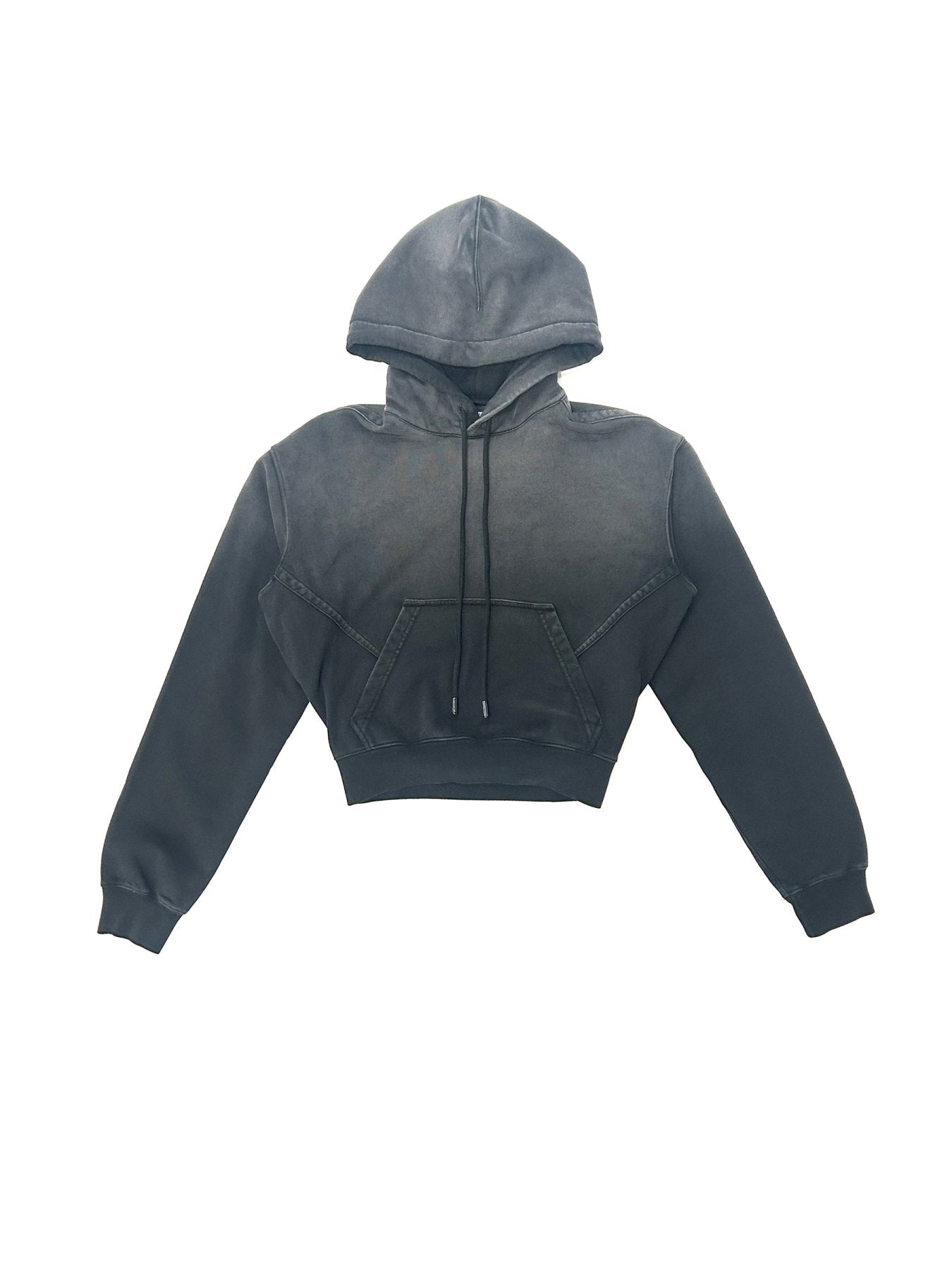 LOUIS GABRIEL NOUCHI Black Cropped Hooded Sweatshirt
