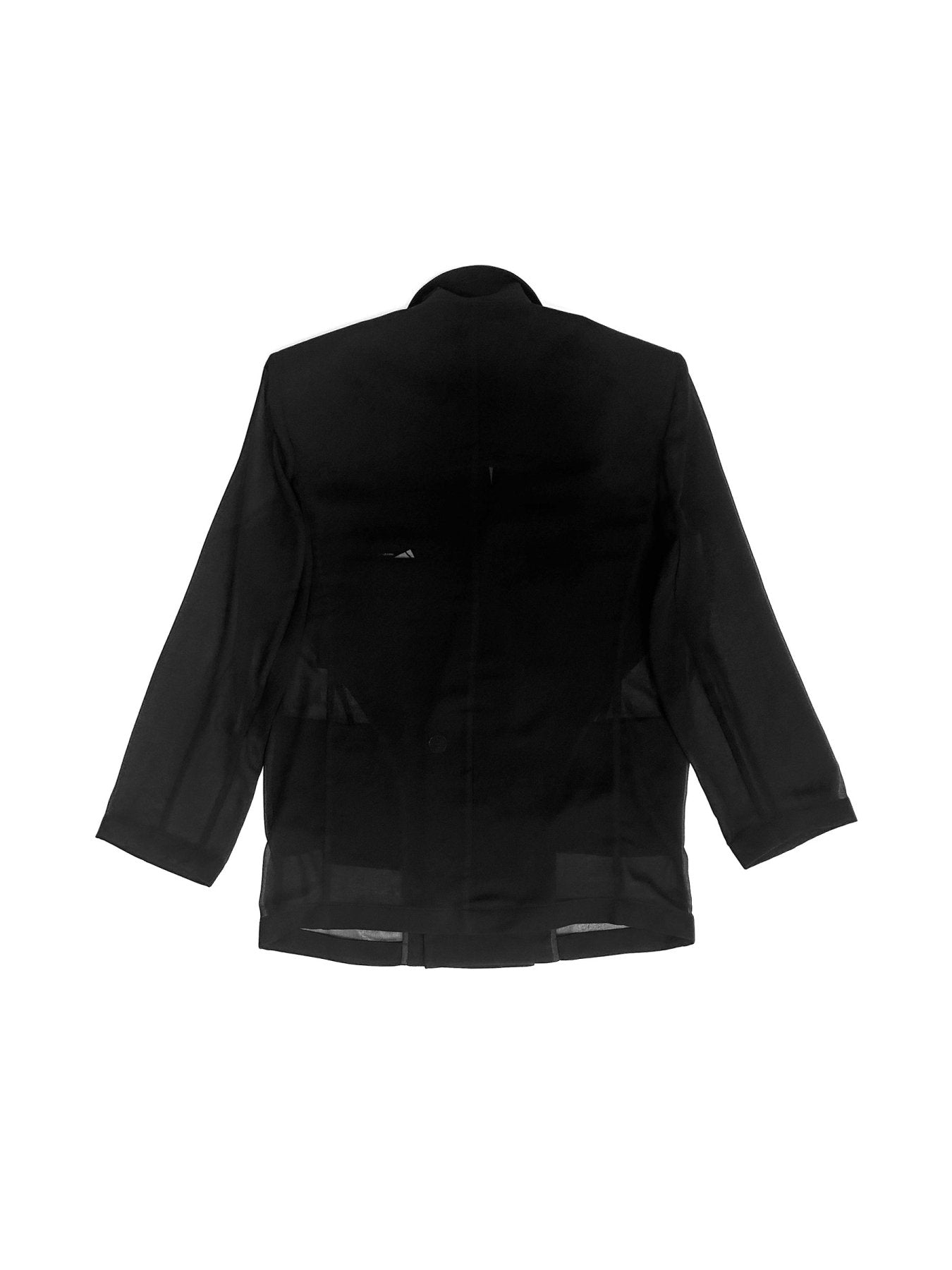 LOUIS GABRIEL NOUCHI Black Double Breasted Transparent Blazer