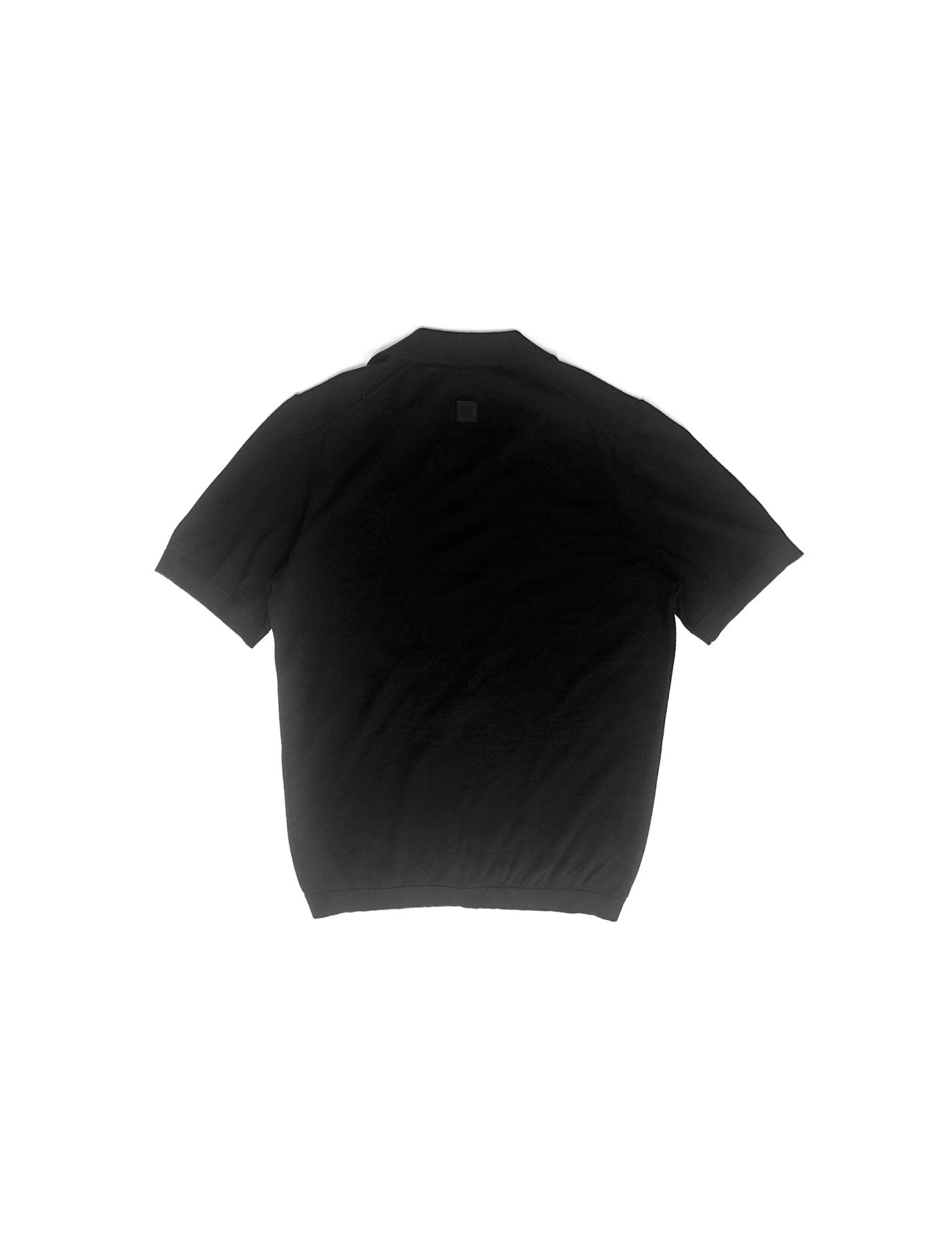LOUIS GABRIEL NOUCHI Black Wool V Neck Polo