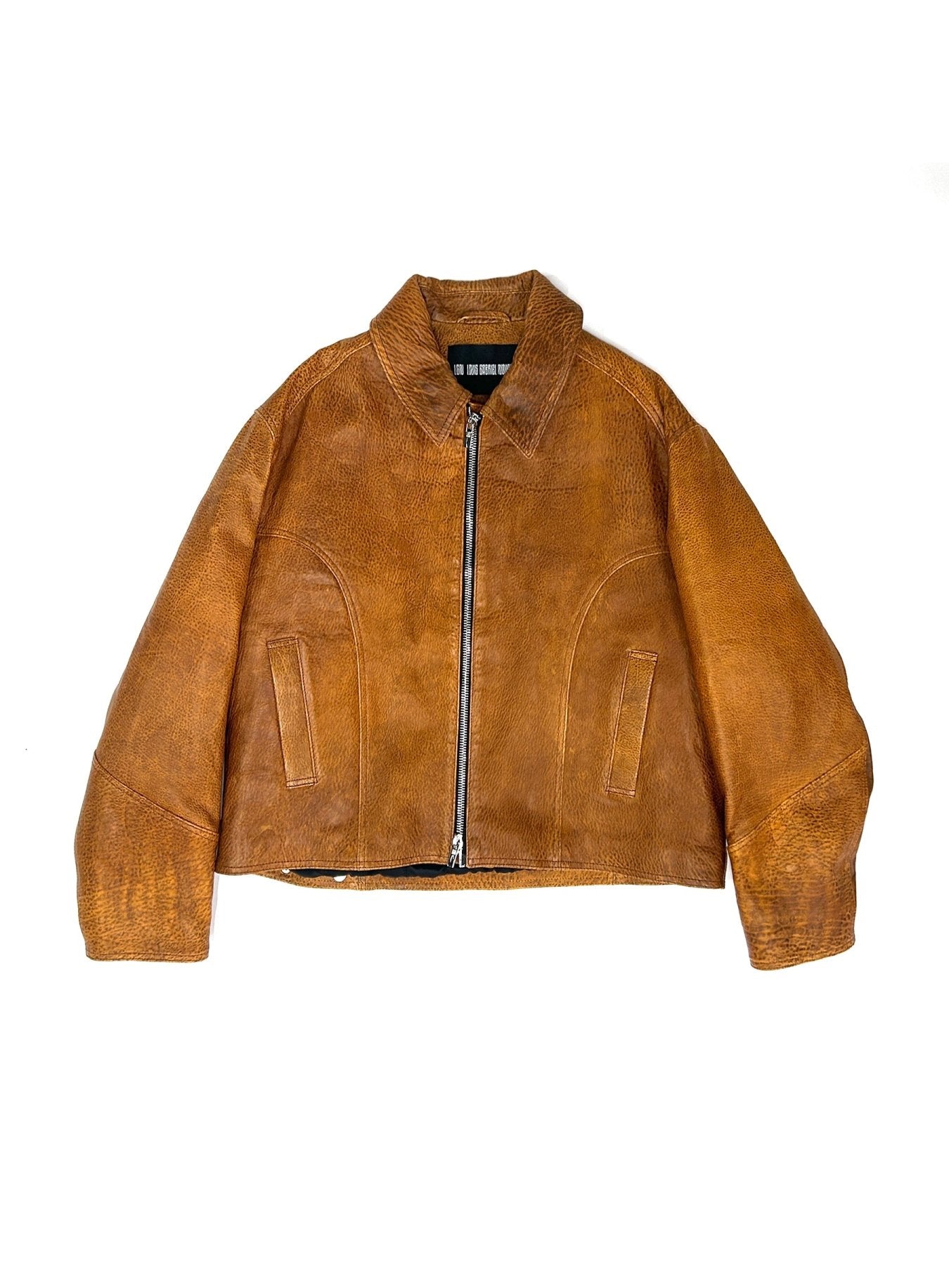 LOUIS GABRIEL NOUCHI Camel Padded Leather Jacket