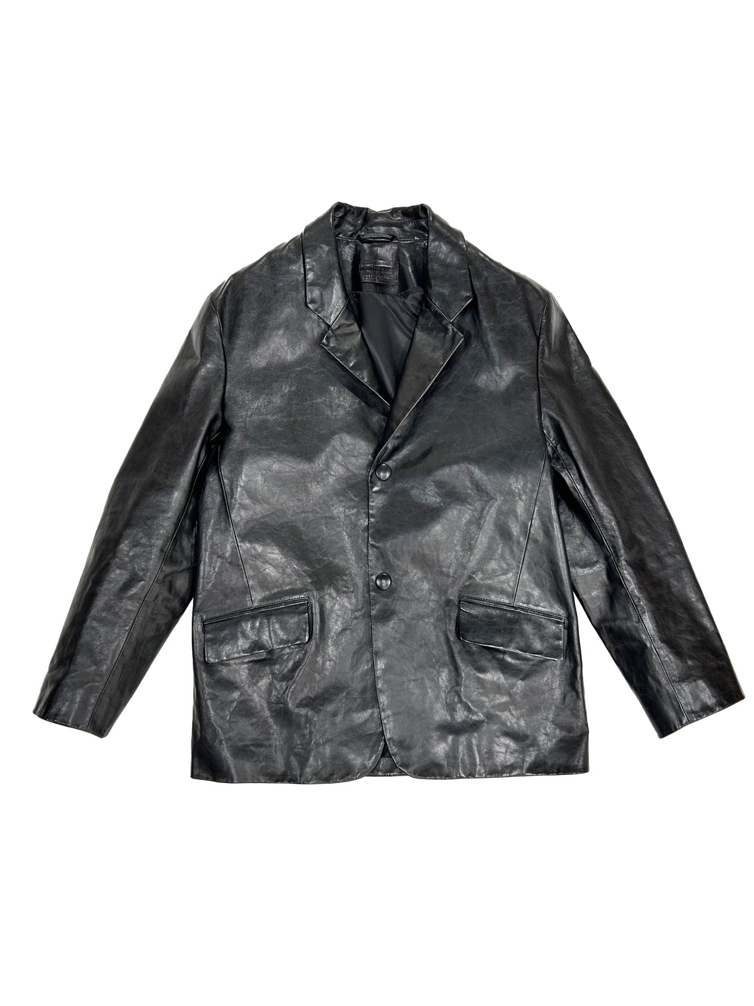 LOUIS GABRIEL NOUCHI - Classic Fit Blazer Jacket In Leather - SS25 - RIDER BLACK