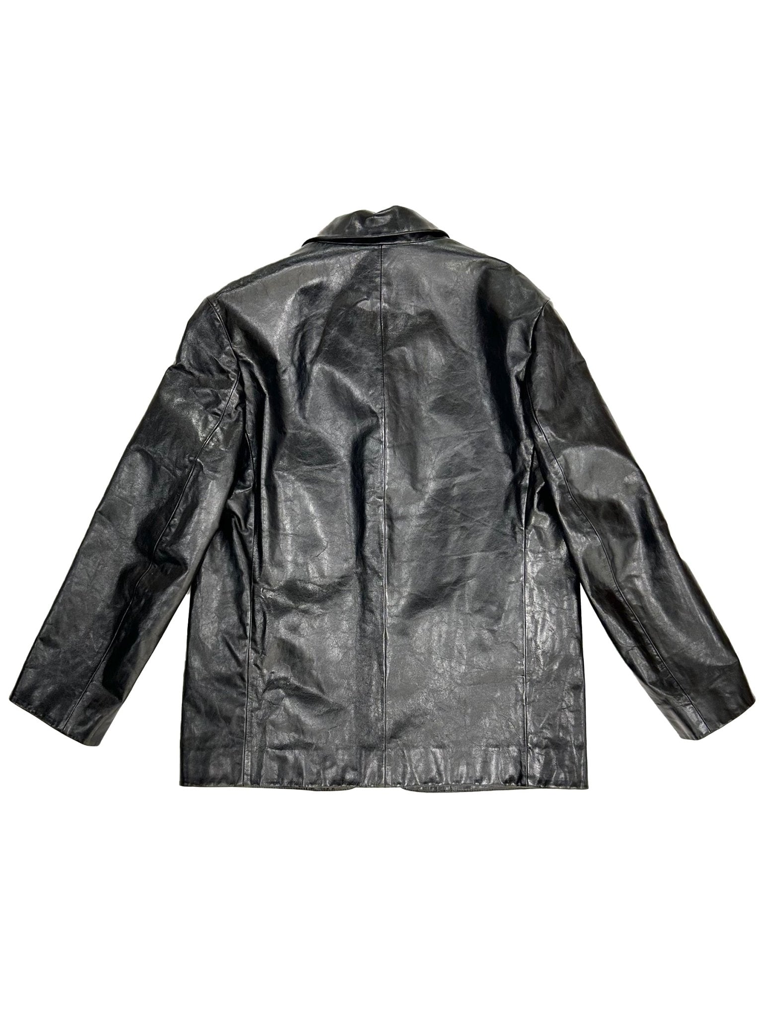 LOUIS GABRIEL NOUCHI - Classic Fit Blazer Jacket In Leather - SS25 - RIDER BLACK