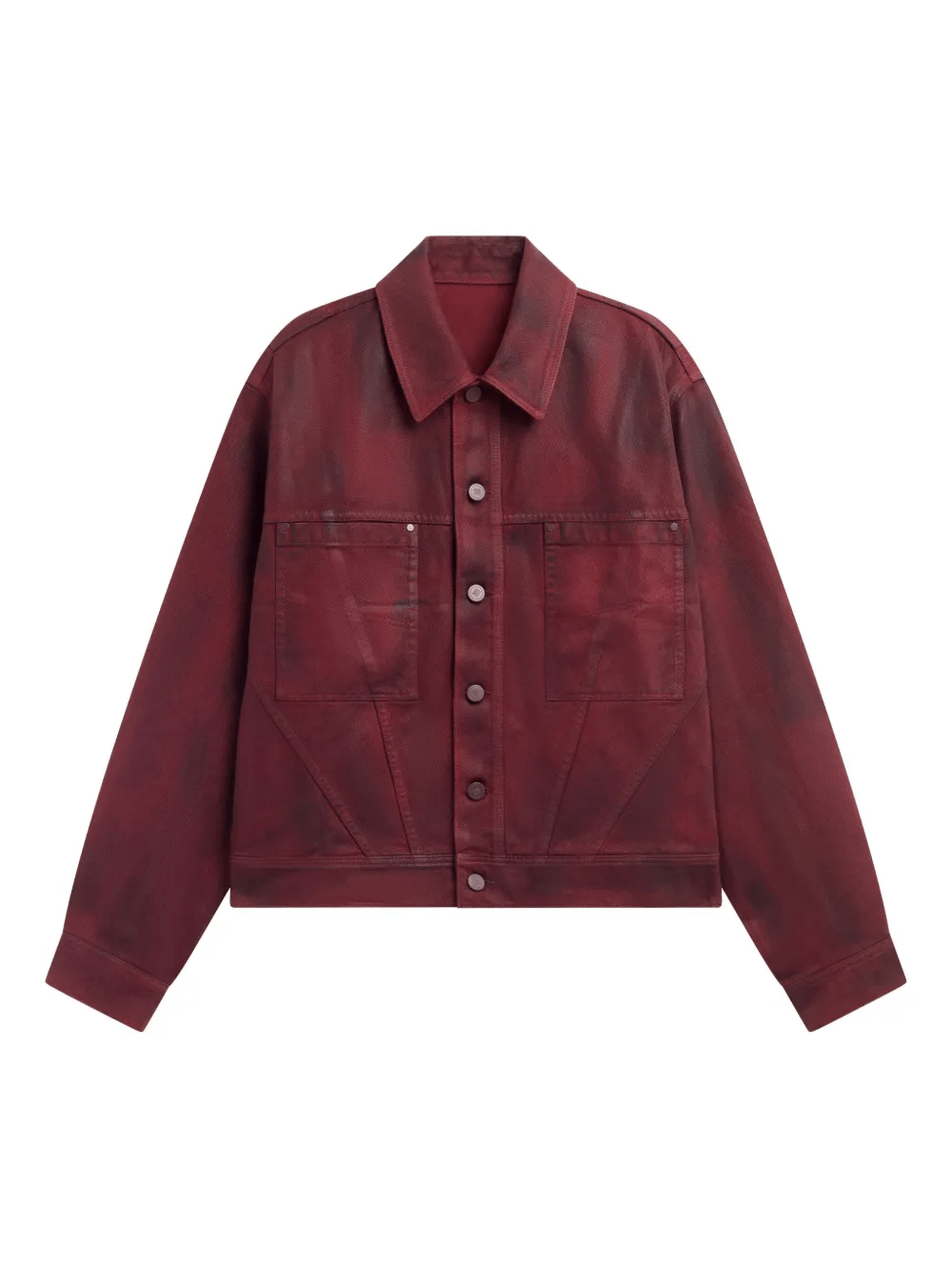 LOUIS GABRIEL NOUCHI - Denim Trucker Jacket - SS25 - DARK RED GLOSSY