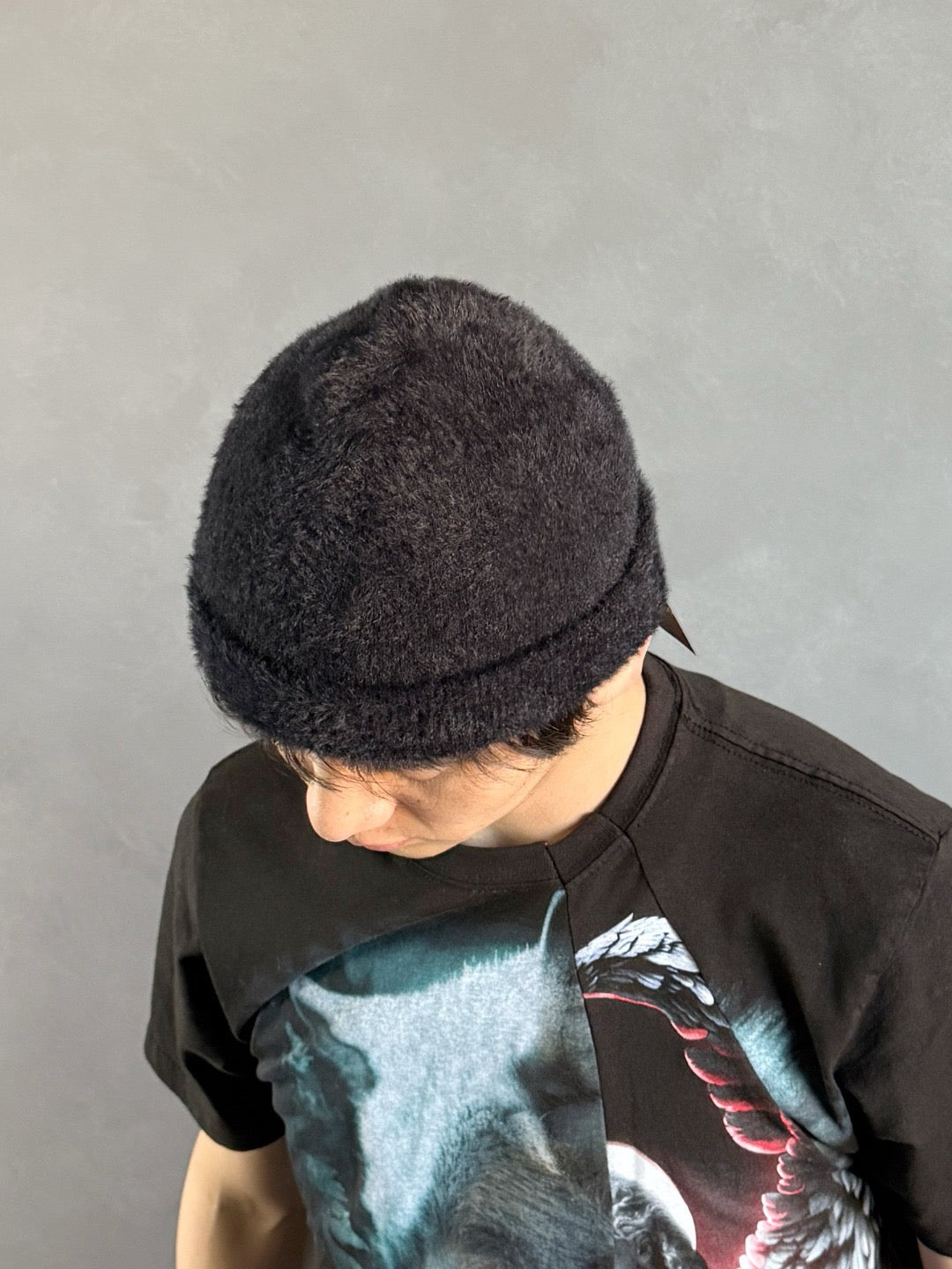 LOUIS GABRIEL NOUCHI - Fuzzy Beanie - AW25 - BLACK 001