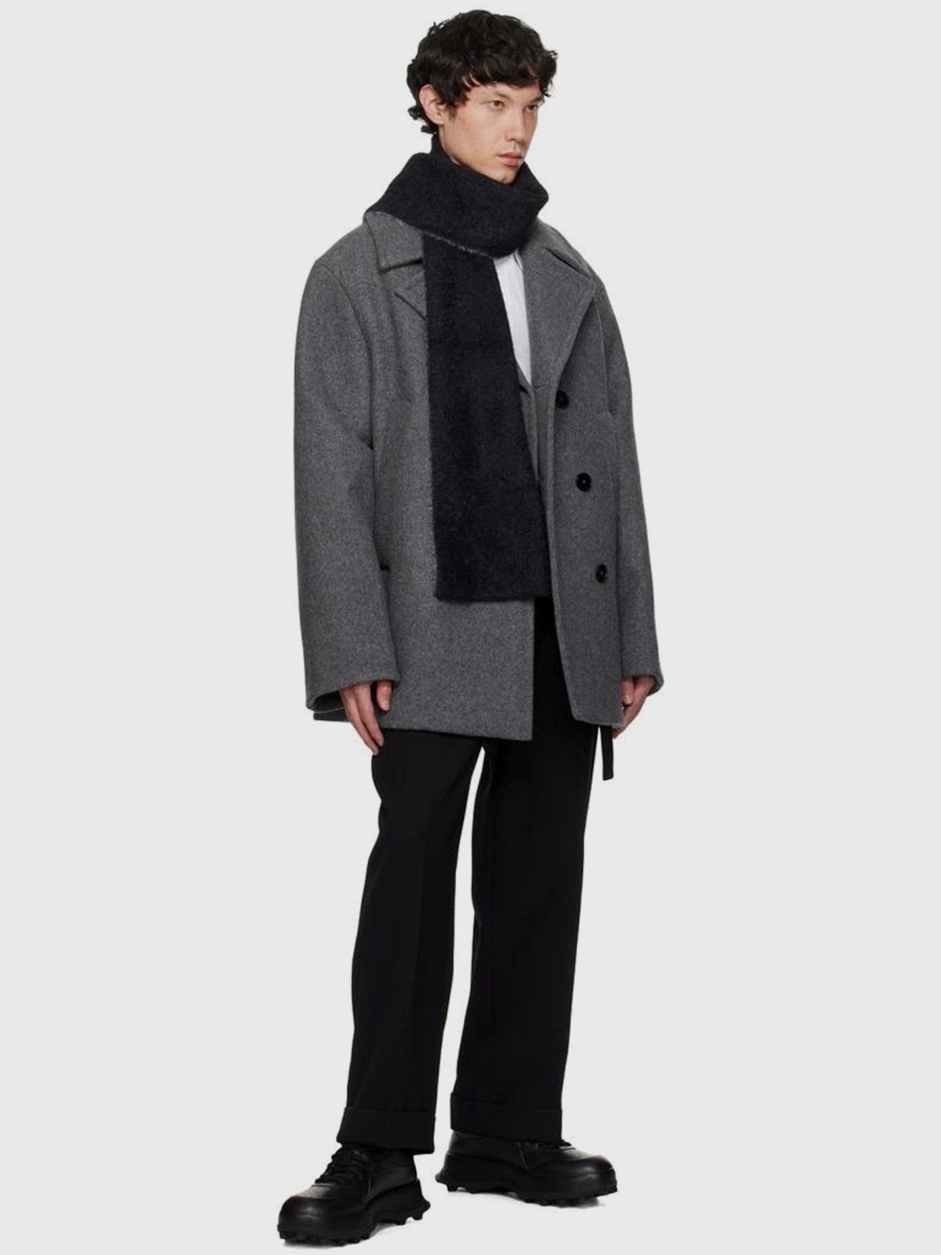 LOUIS GABRIEL NOUCHI - Fuzzy Scarf - AW25 - BLACK 001