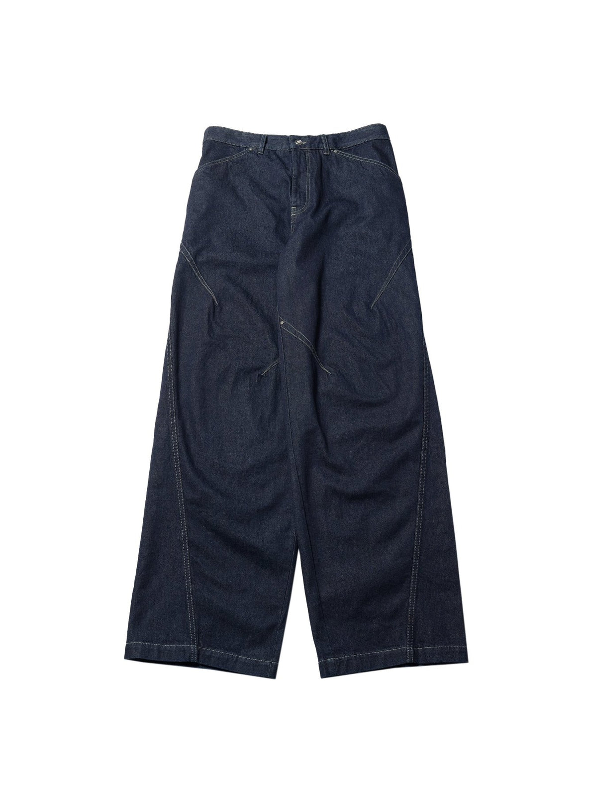 LOUIS GABRIEL NOUCHI Grey Denim Large Trousers With Darts