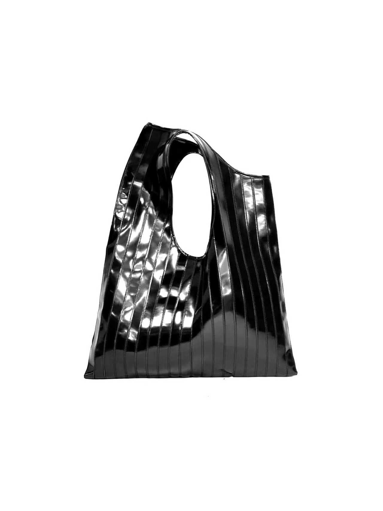 LOUIS GABRIEL NOUCHI - Leather Strips Tote - AW25 - BLACK 001