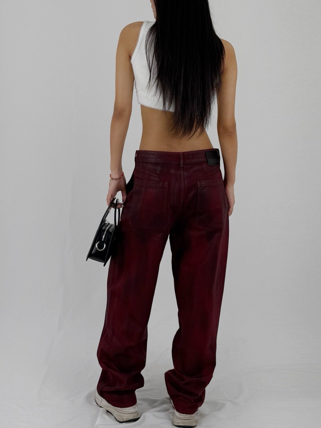 LOUIS GABRIEL NOUCHI - Straight-Leg Denim Trousers - SS25 - DARK RED GLOSSY - MACHINE-A