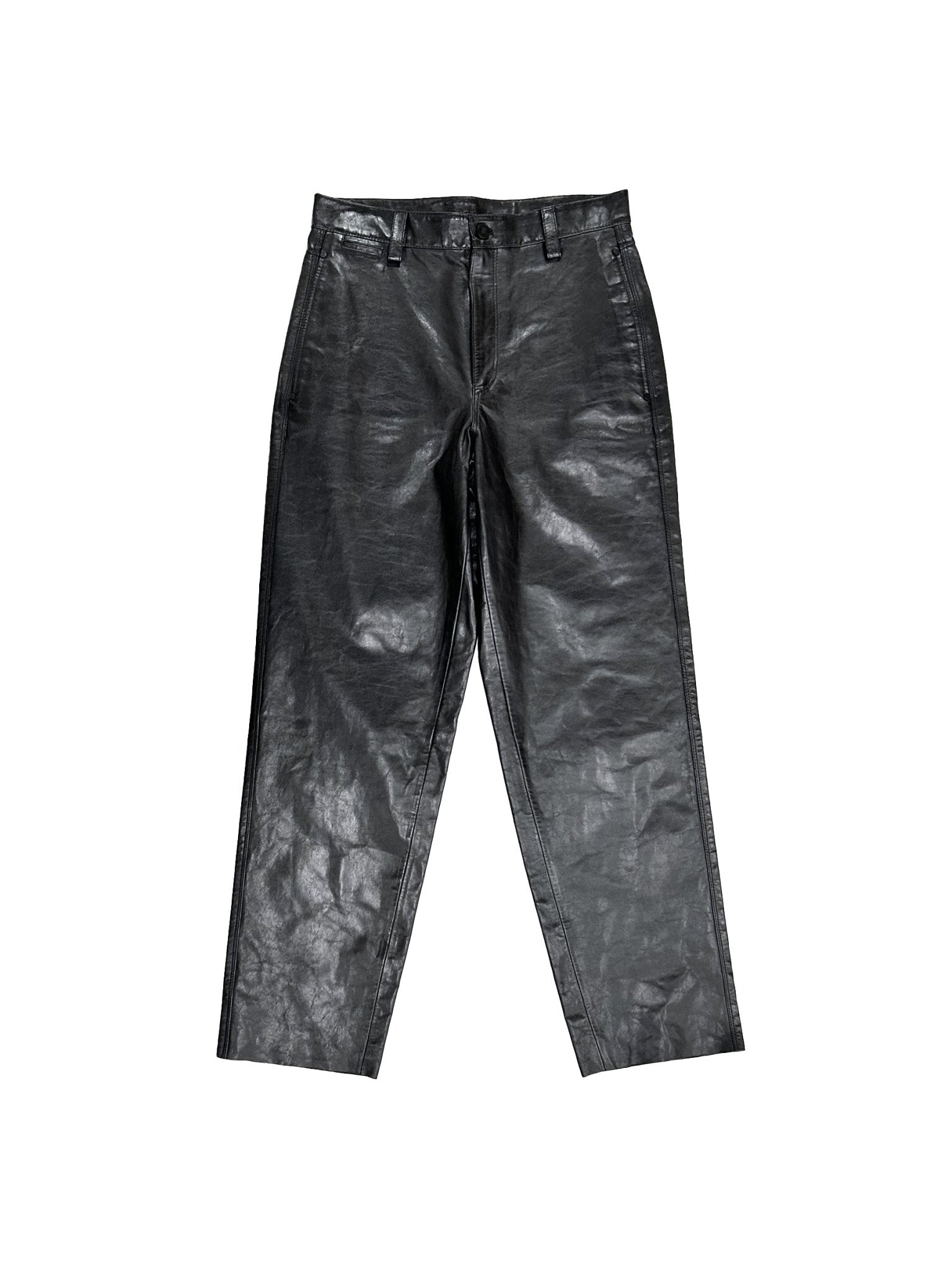 LOUIS GABRIEL NOUCHI - Straight - Leg Leather Trousers - SS25 - RIDER BLACK
