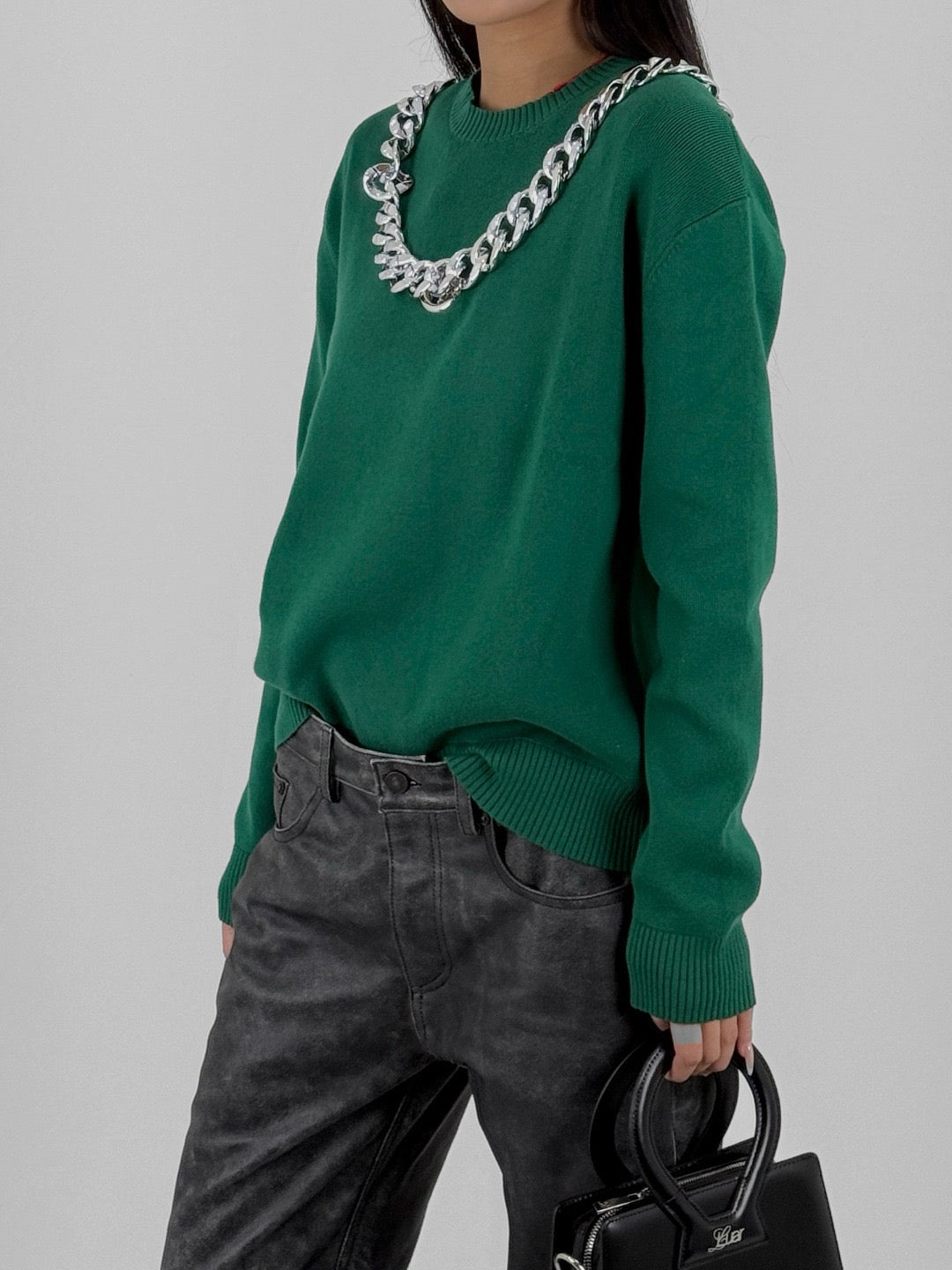 LRS Green Chained Knit Sweaters