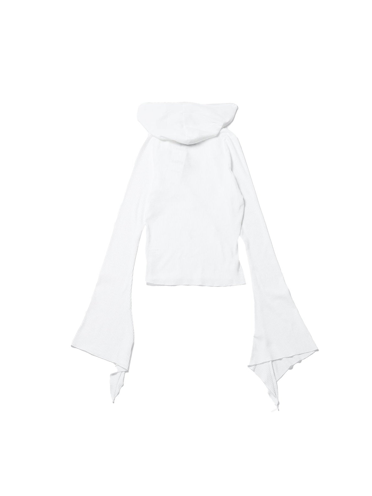 LUEDER Off White Hooded Long Sleeve Top