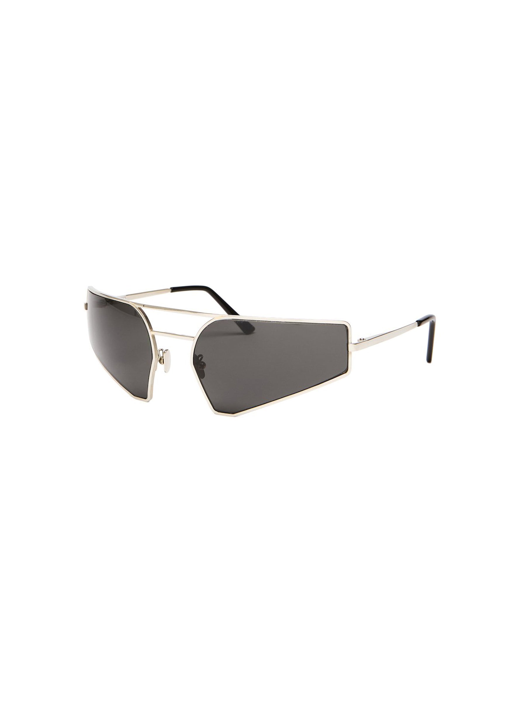 RICK OWENS - Sunglasses Prong - AW25 - 1809 SILVER TEMPLE/BLACK LENS