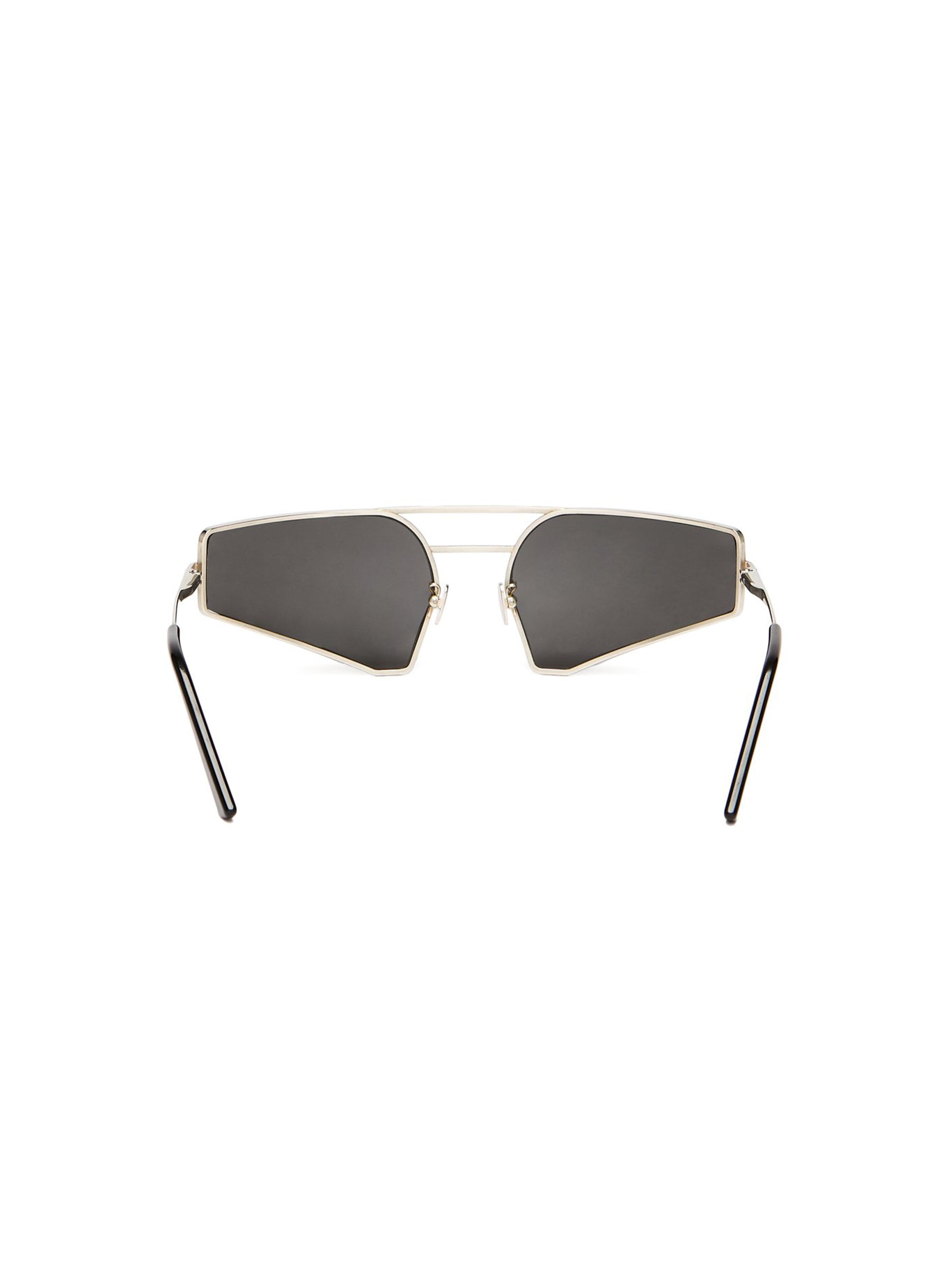 RICK OWENS - Sunglasses Prong - AW25 - 1809 SILVER TEMPLE/BLACK LENS