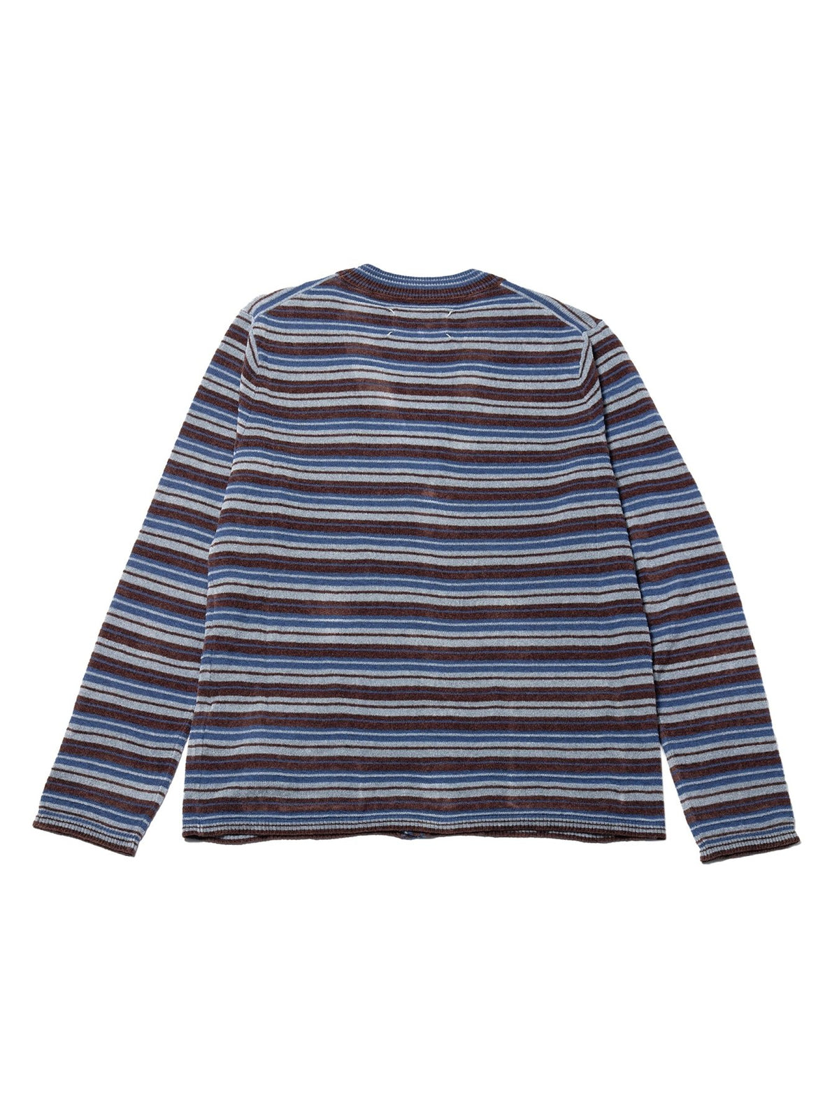Maison Margiela Blue/grey/brown/green/mustard Striped Knit Cardigan