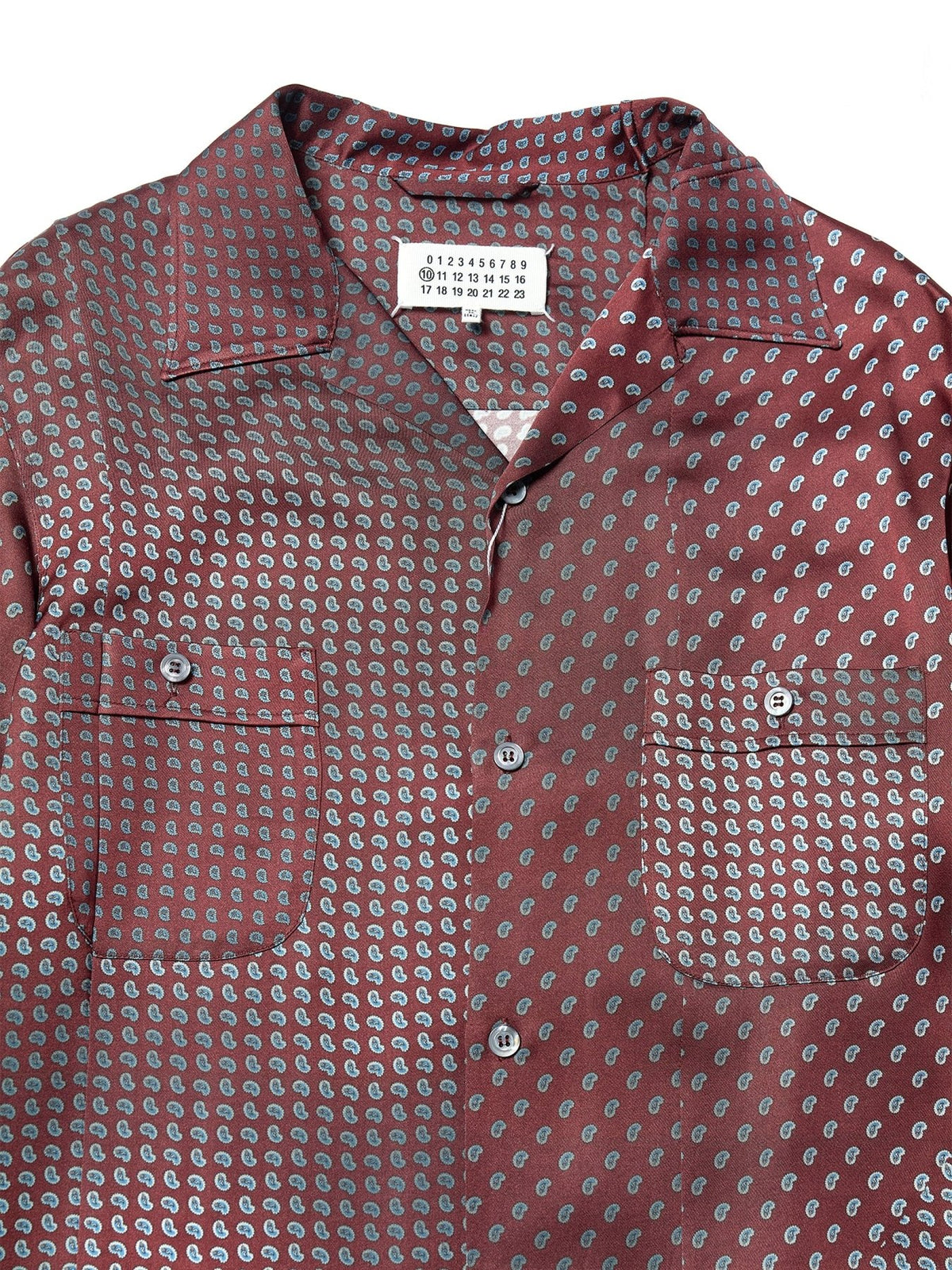 Maison Margiela Bordeaux Paisley Printed Shirt