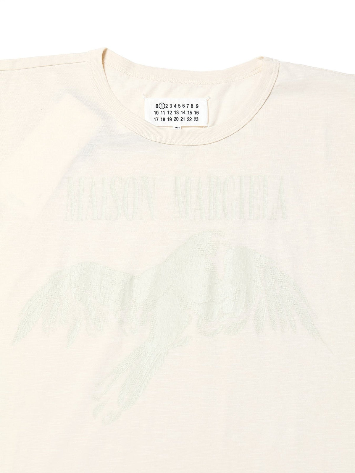 Maison Margiela Cream Bird Fitted T-Shirt