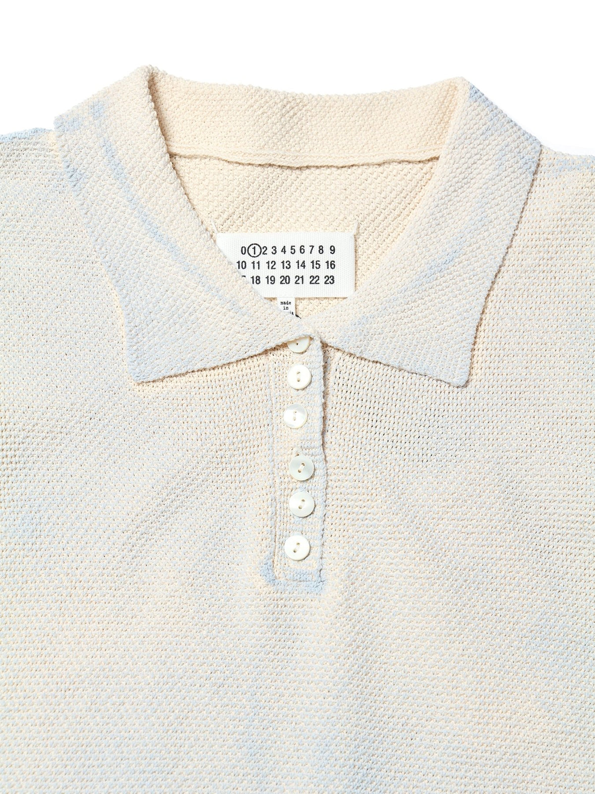 Maison Margiela Pale blue Stamped Cotton Polo