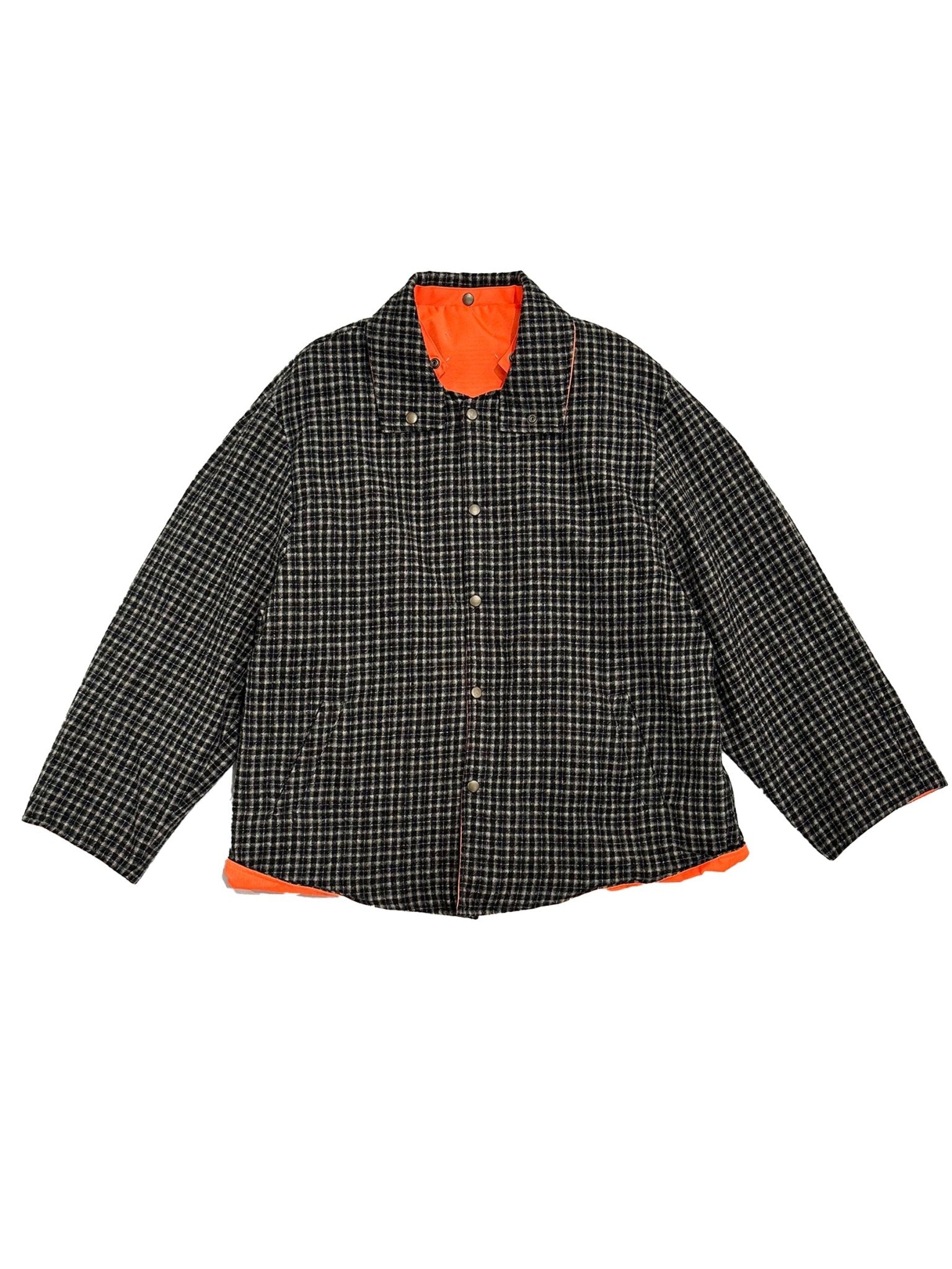 MAISON MARGIELA - Sports Jacket - AW25 - Orange Fluo/Black Check