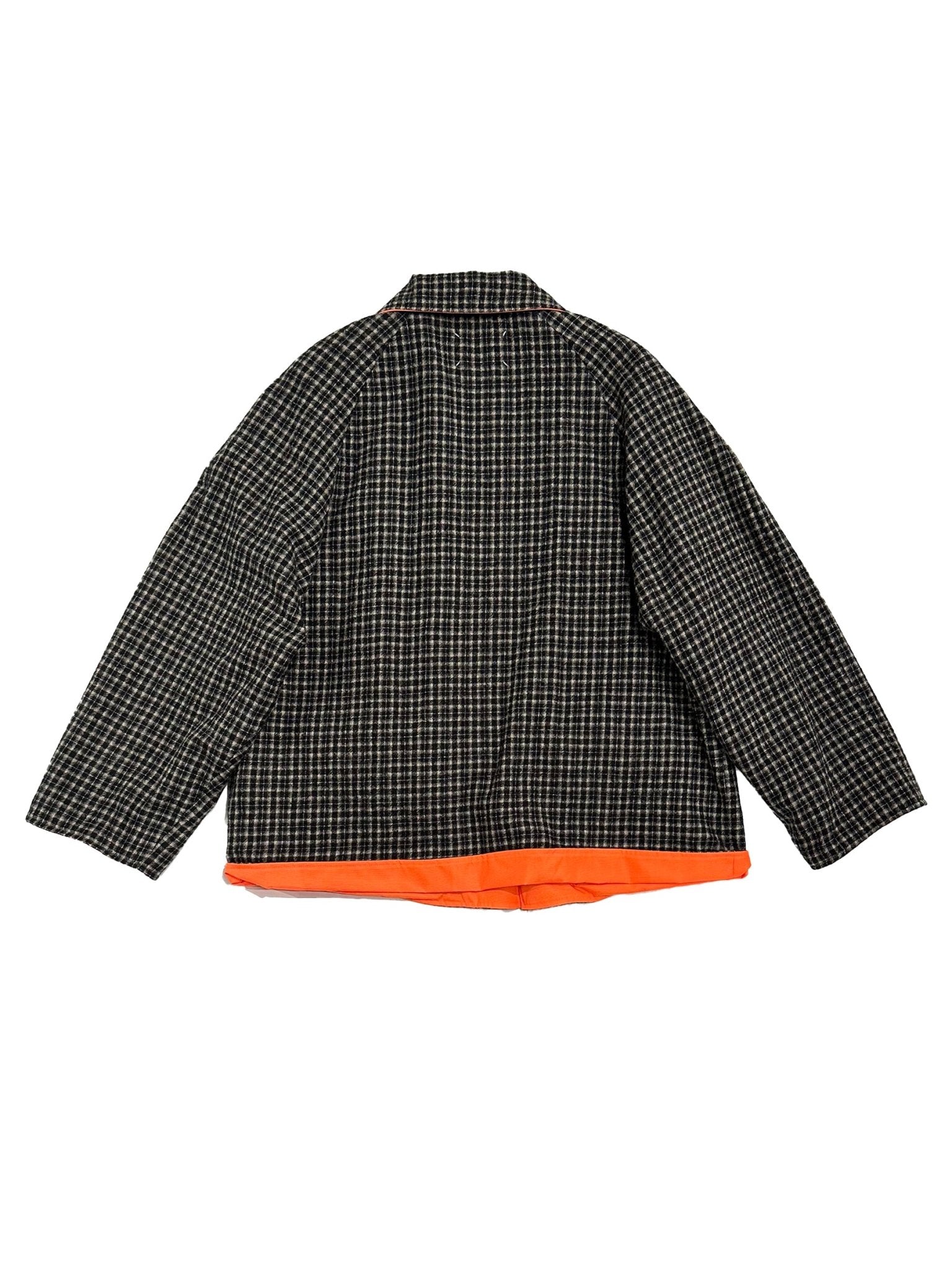 MAISON MARGIELA - Sports Jacket - AW25 - Orange Fluo/Black Check