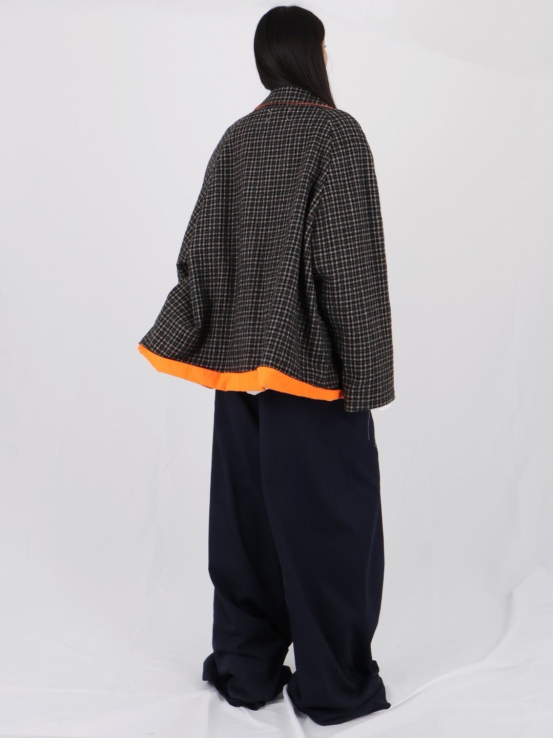 MAISON MARGIELA - Sports Jacket - AW25 - Orange Fluo/Black Check