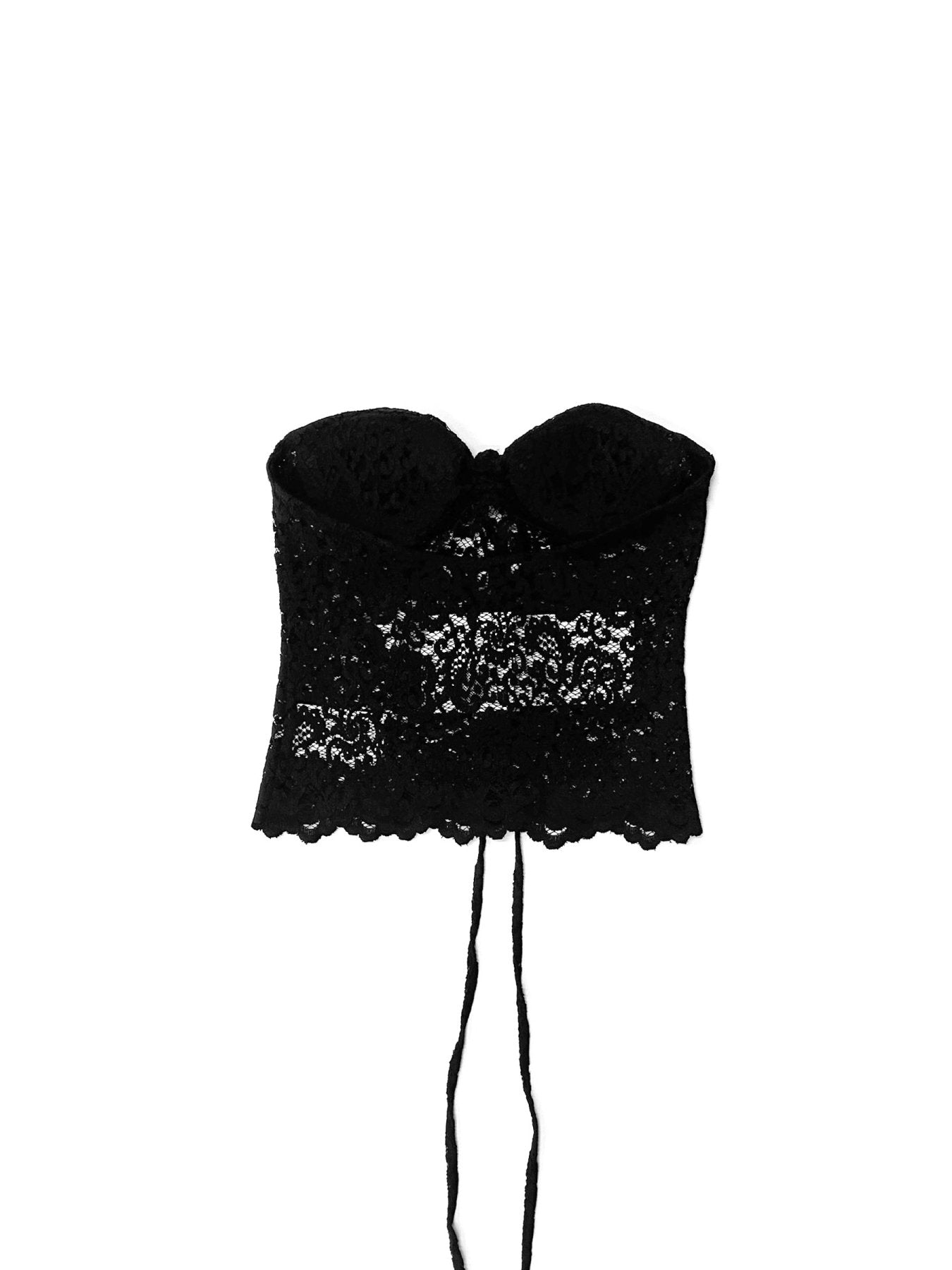 Mark Gong Black Lace Halter Neck Top