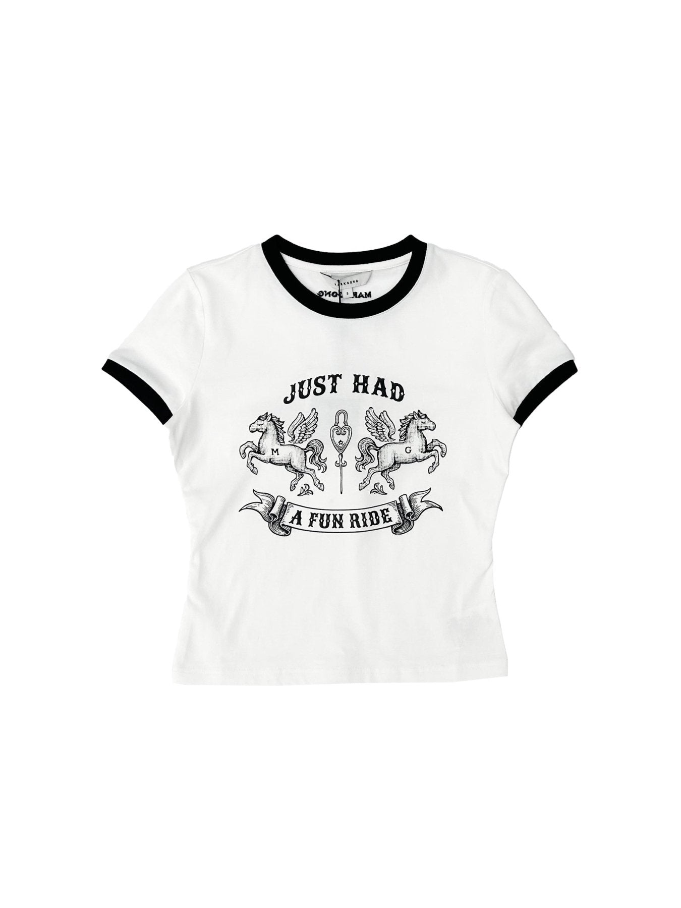 Mark Gong White Fun Ride Printed T Shirt