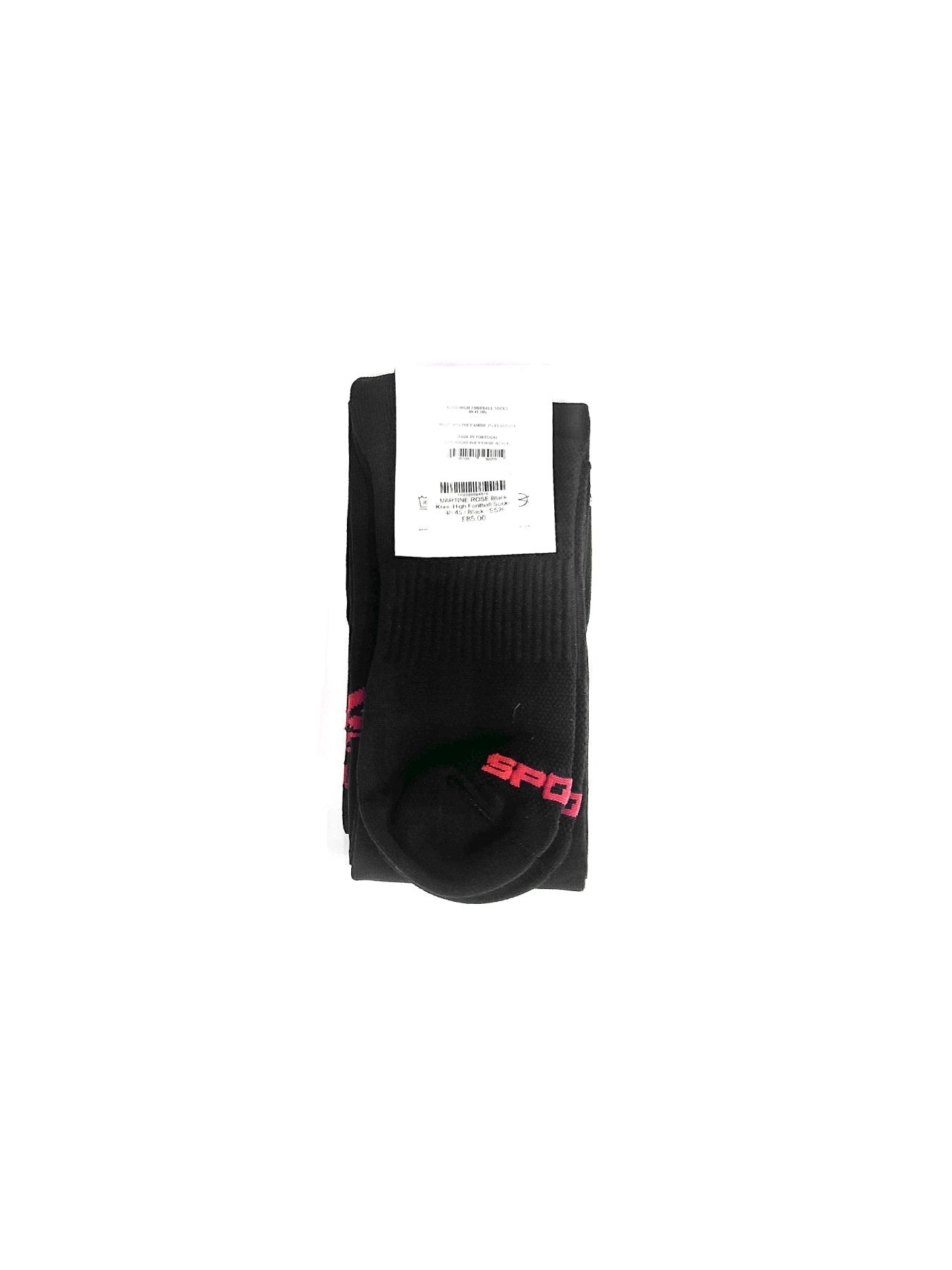 MARTINE ROSE Black Knee High Football Socks