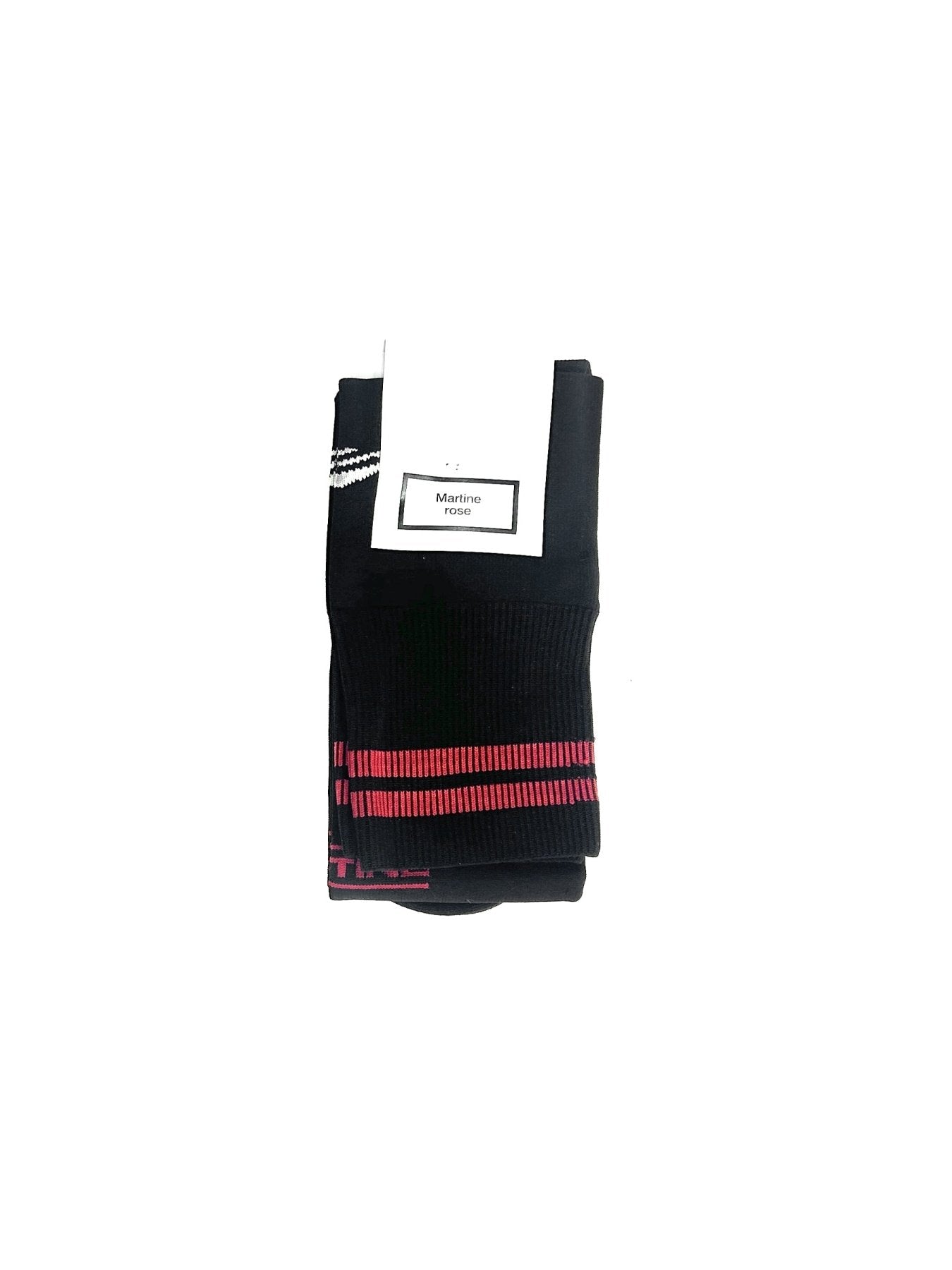 MARTINE ROSE Black Knee High Football Socks