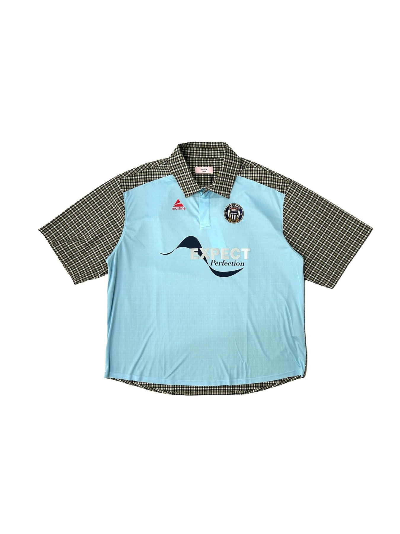 MARTINE ROSE Blue Short Sleeve Polo Shirt T Shirt