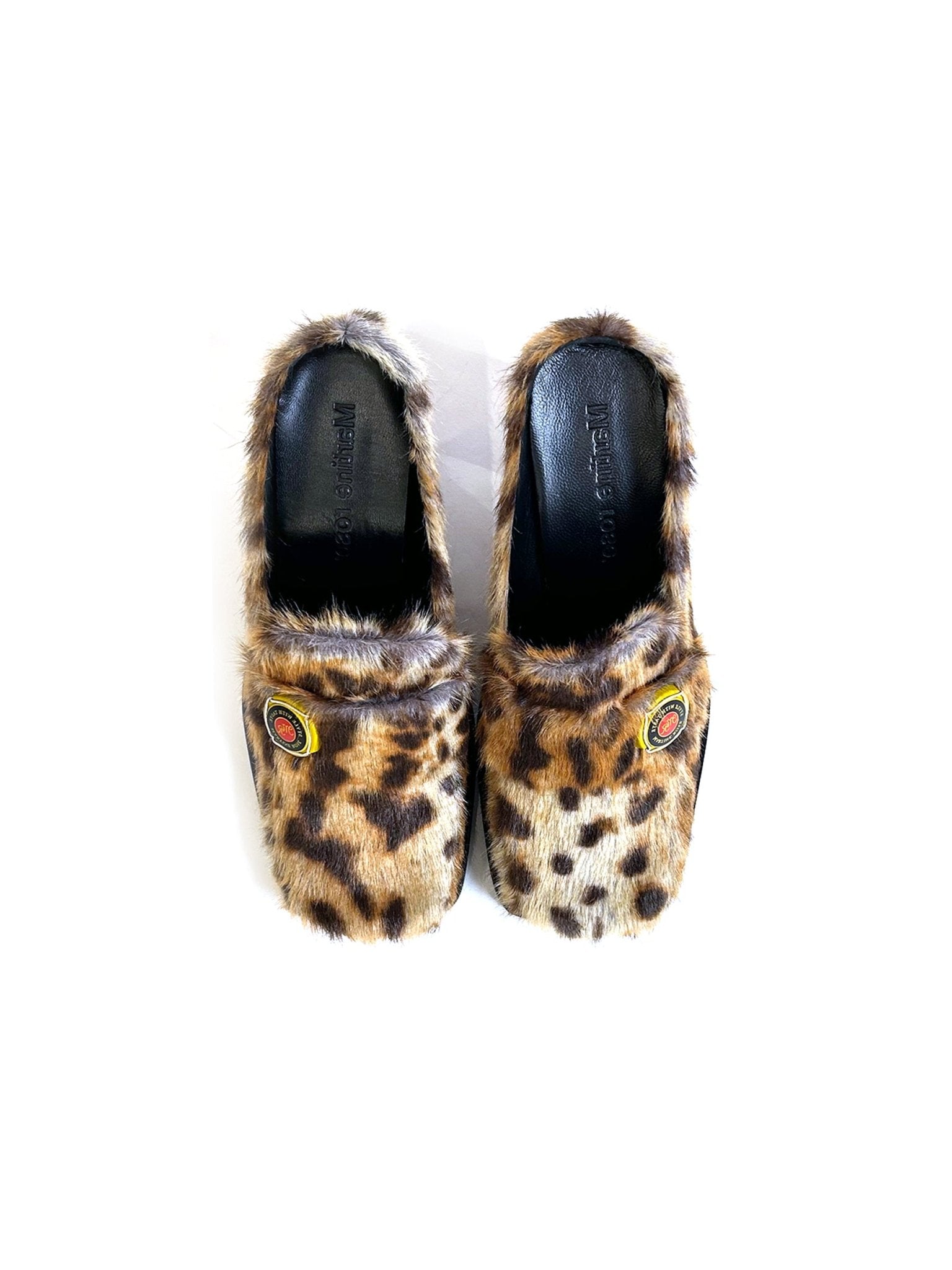 MARTINE ROSE - Champagne Cap Square Toe Heel - AW25 - BROWN CHEETAH