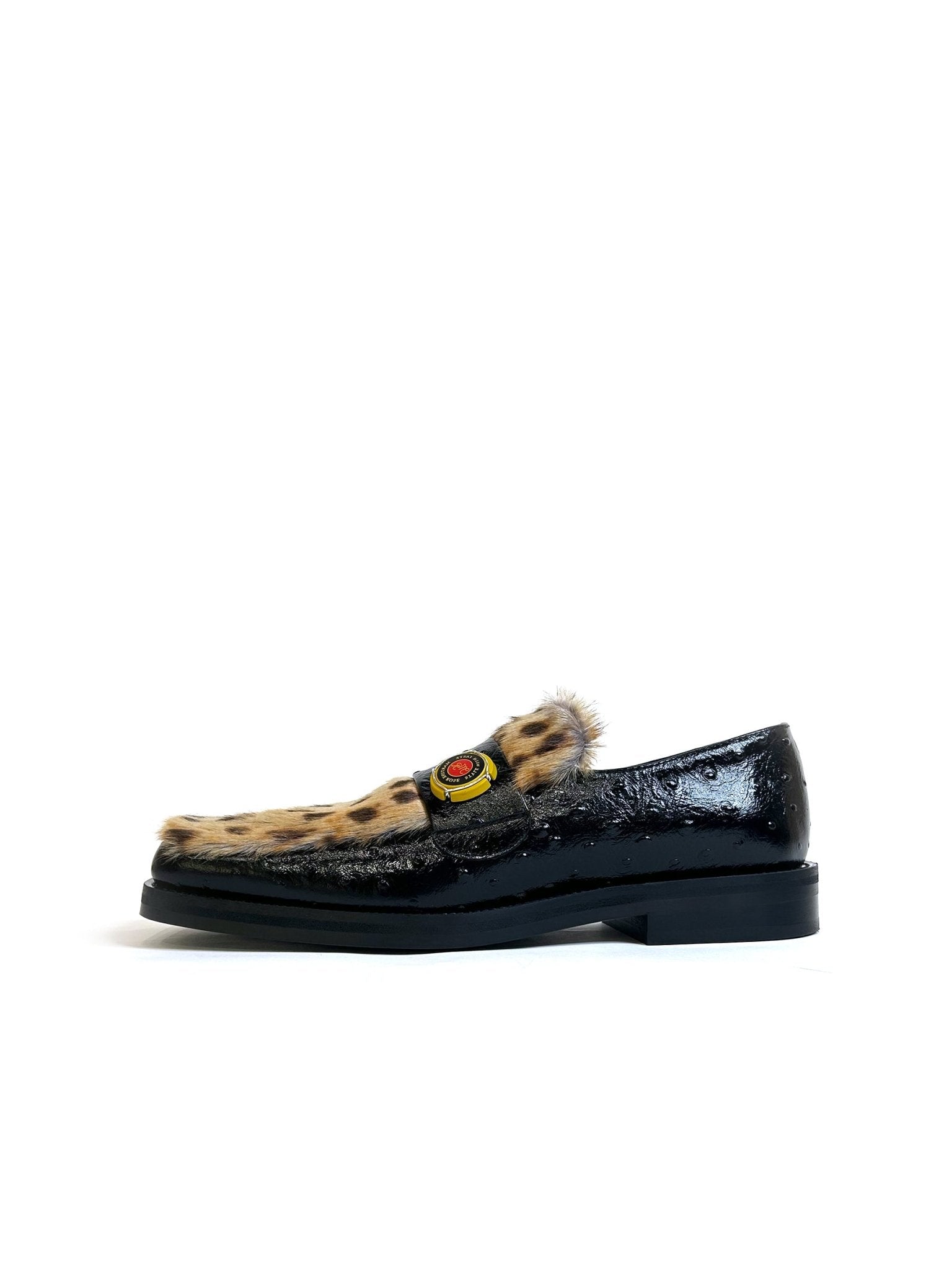 MARTINE ROSE - Champagne Cap Square Toe Loafer - AW25 - BLACK