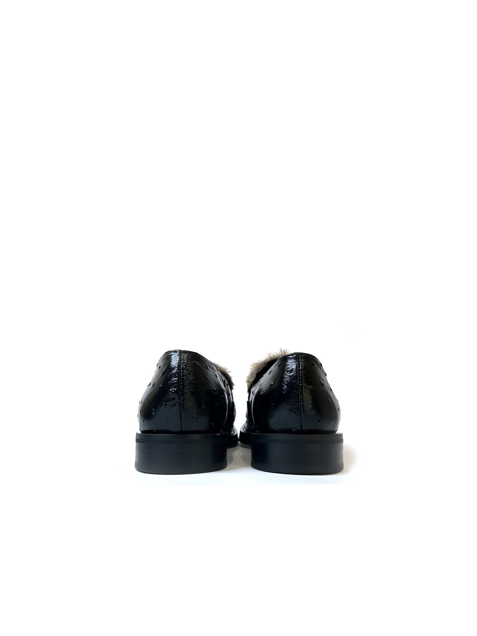 MARTINE ROSE - Champagne Cap Square Toe Loafer - AW25 - BLACK