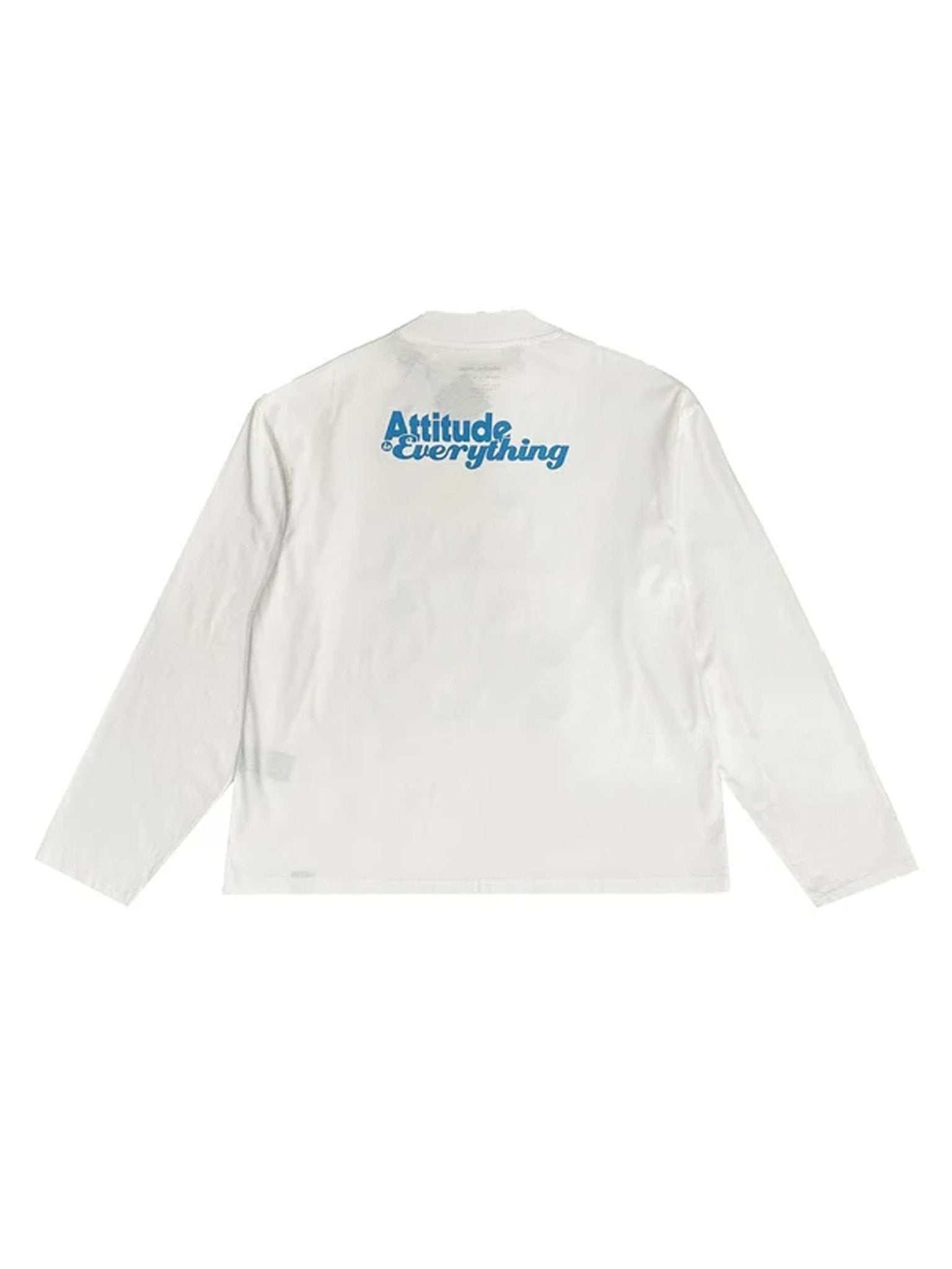 MARTINE ROSE - Funnel Neck L/S T-Shirt - AW25 - WHITE FUZZY BALLS