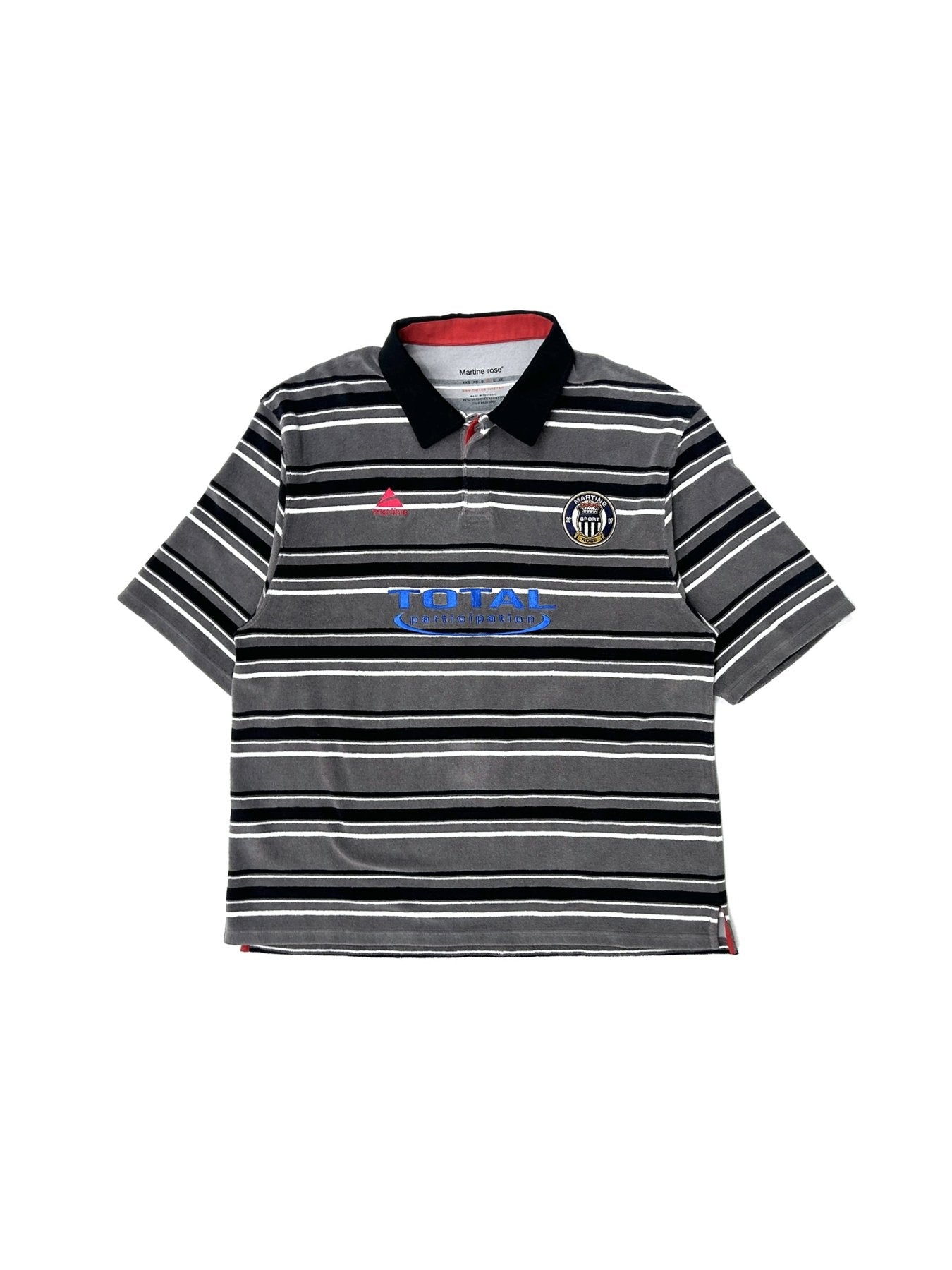 MARTINE ROSE Grey Oversized Short Sleeve Polo