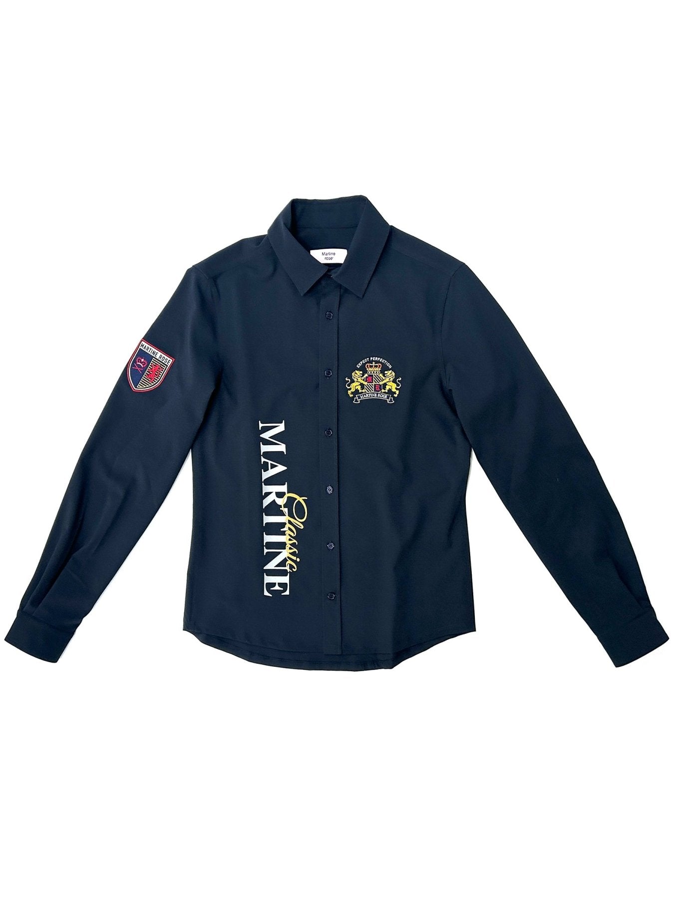 MARTINE ROSE Navy Sleazy Sports Shirt