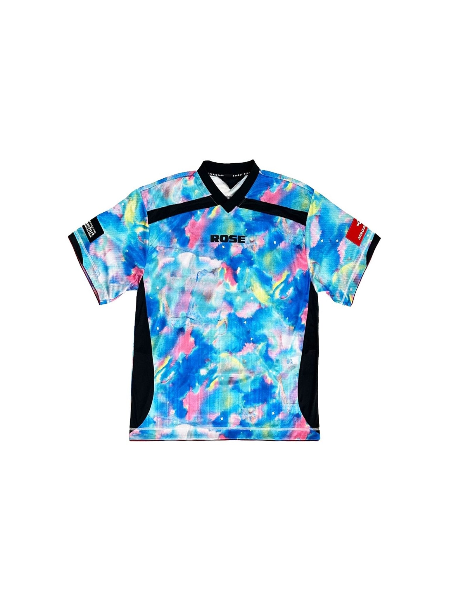 MARTINE ROSE - Printed Football Top - AW25 - BLUE WATERCOLOUR