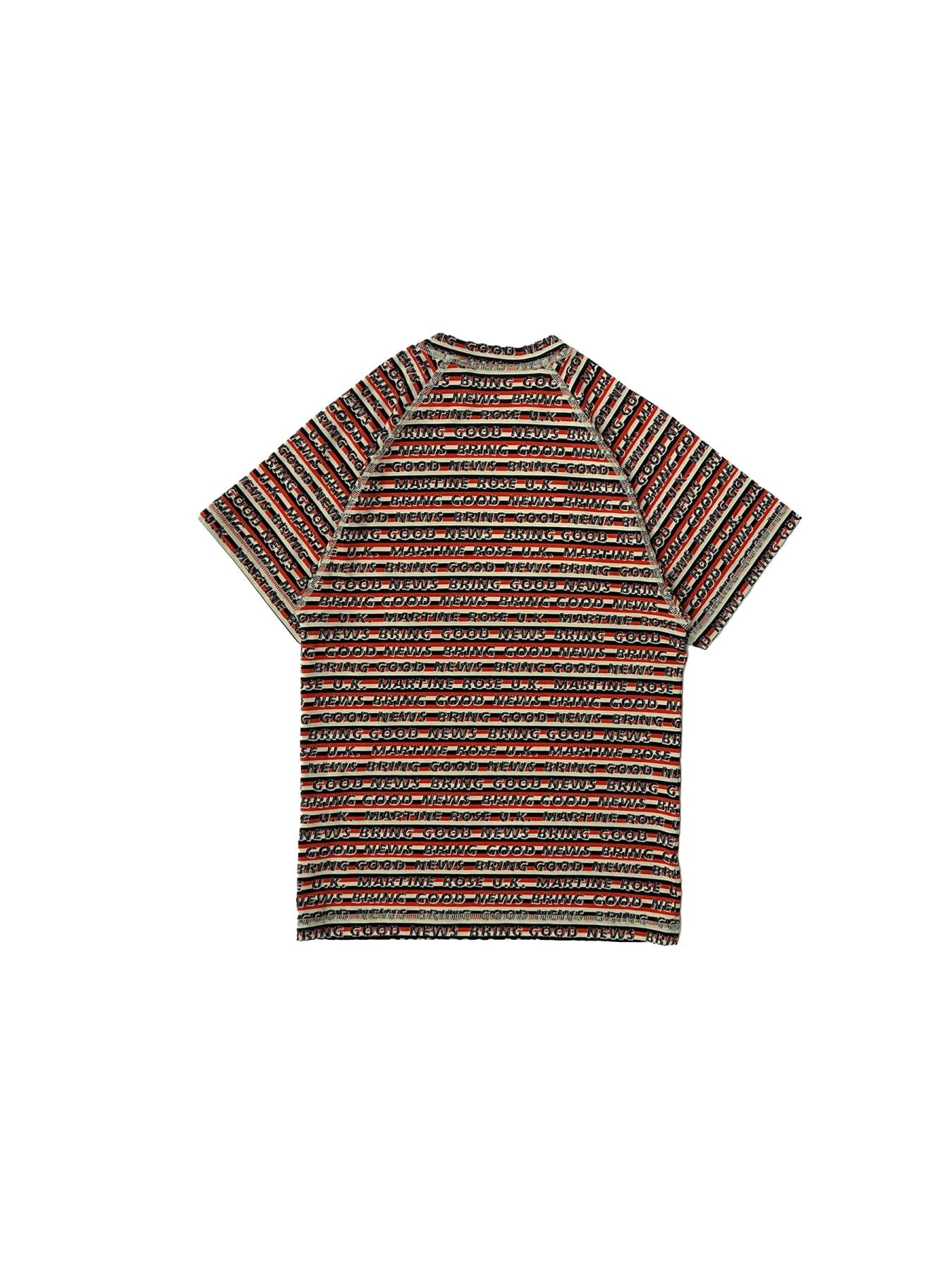 MARTINE ROSE Red Raglan Shrunken T Shirt
