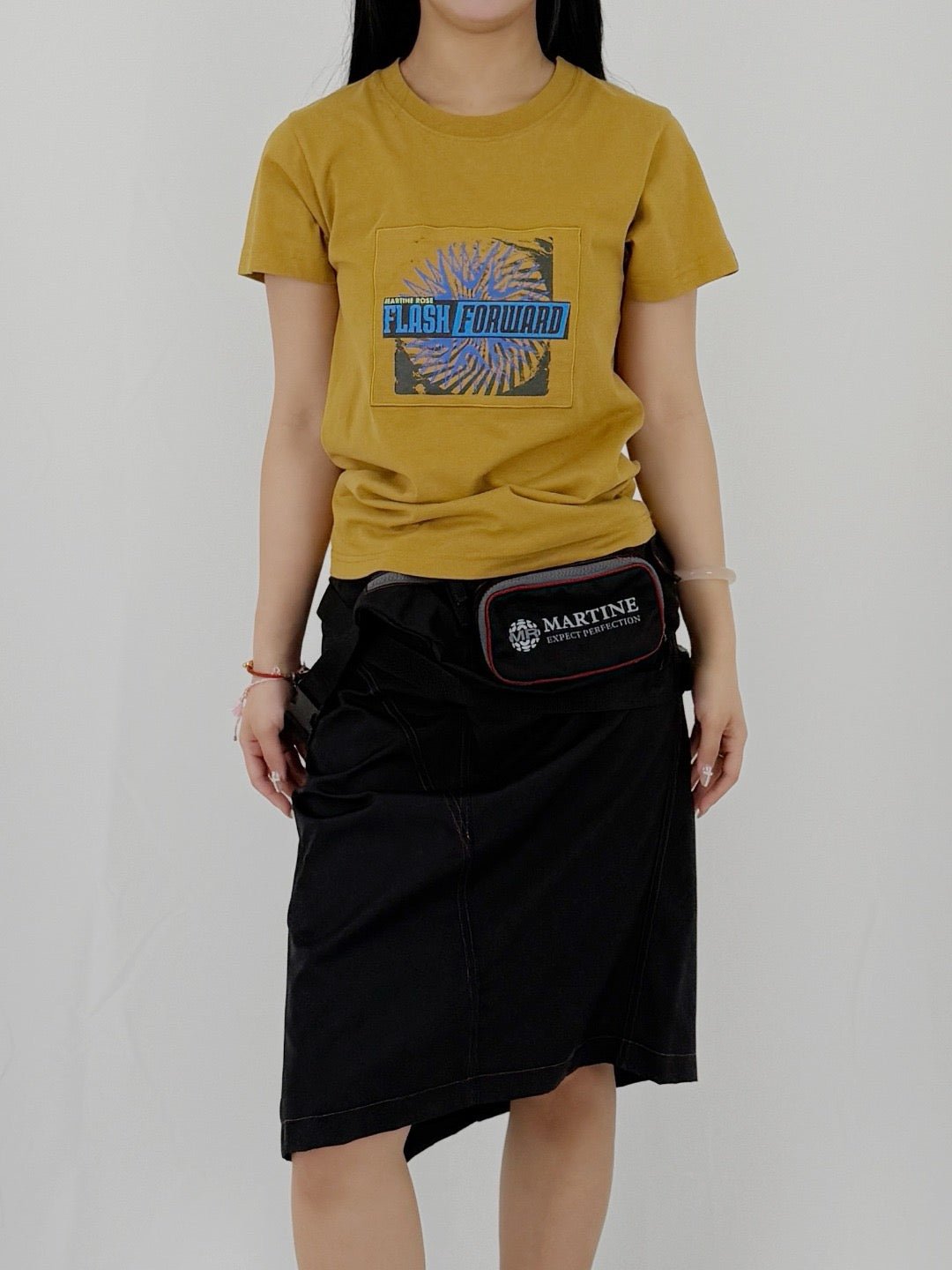 MARTINE ROSE - Shrunken T-Shirt - AW25 - BROWN TURMERIC FLASH FORWARD 2