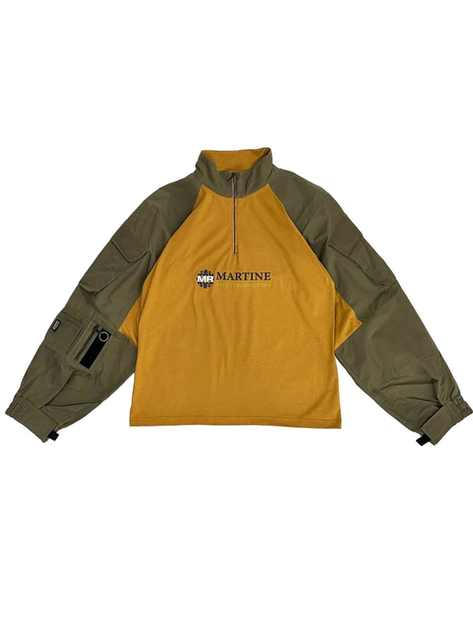 MARTINE ROSE - Shrunken Utility Sleeve Shirt - AW25 - BROWN TURMERIC