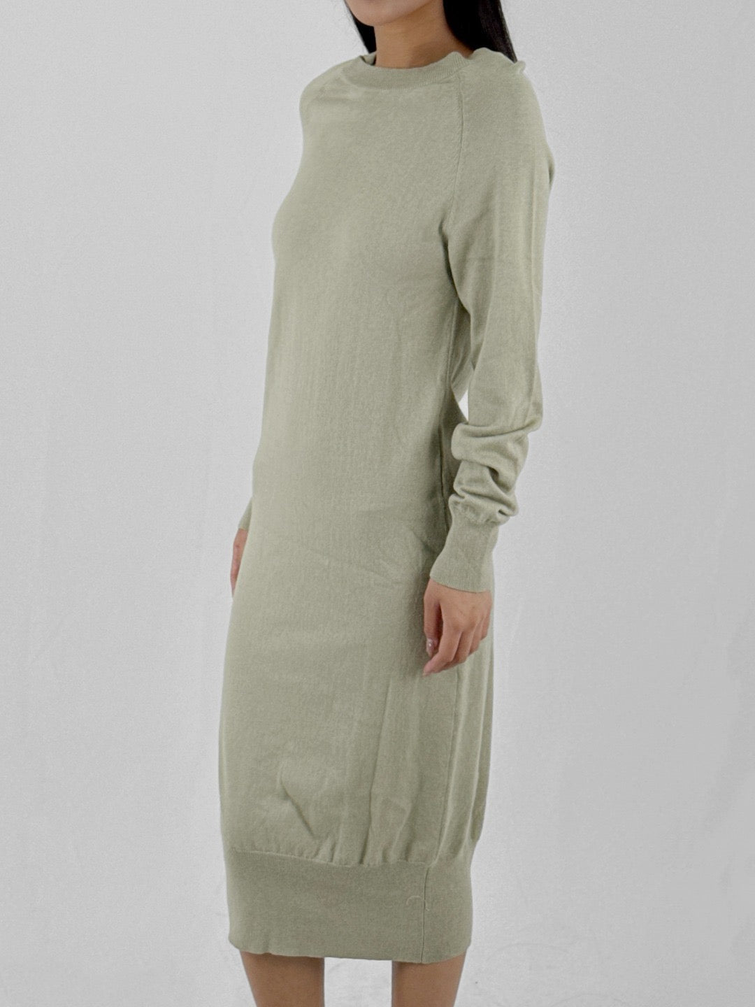 MATERIEL Taupe Pre Round Neck Sweater Dress