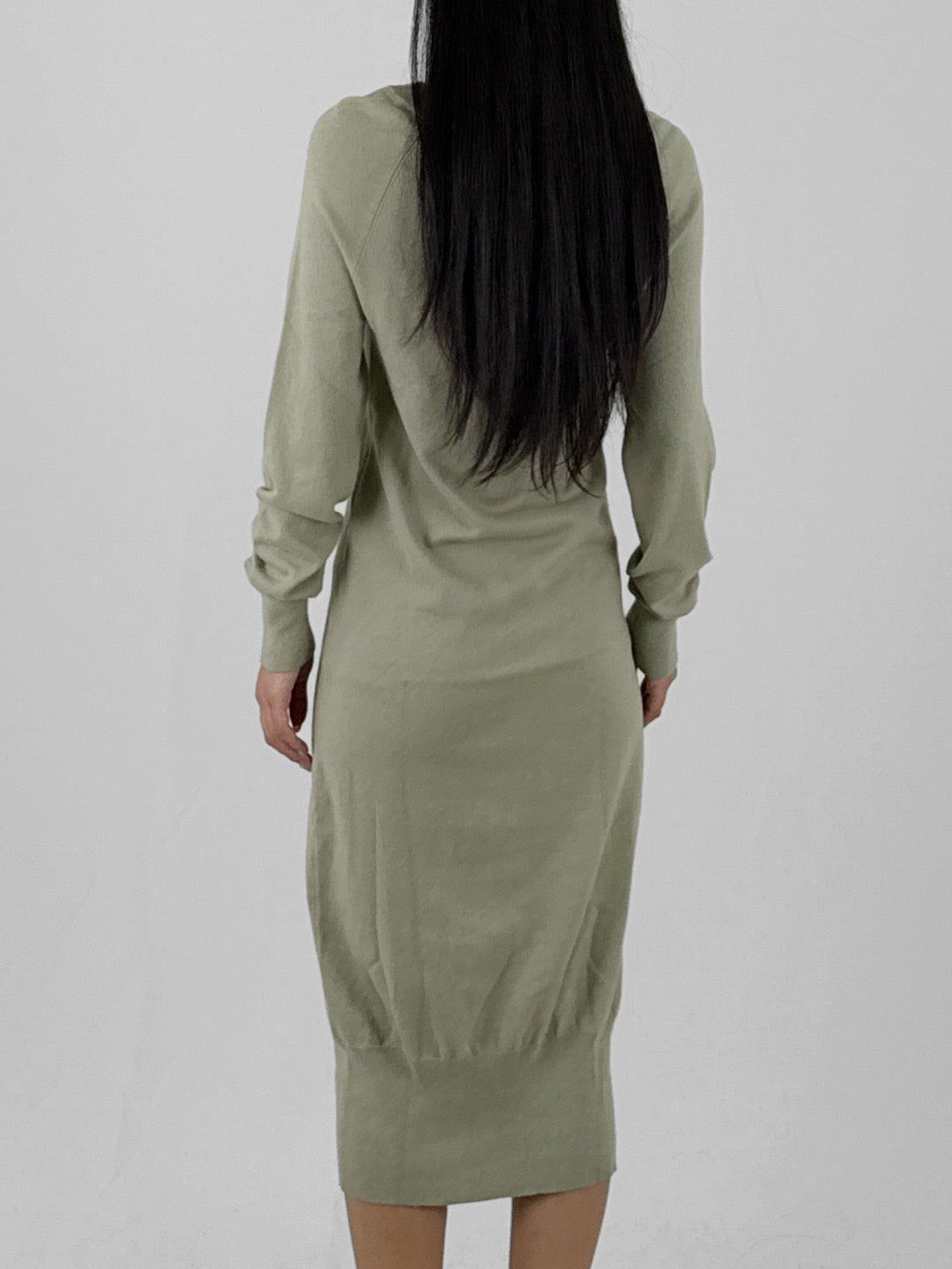 MATERIEL Taupe Pre Round Neck Sweater Dress