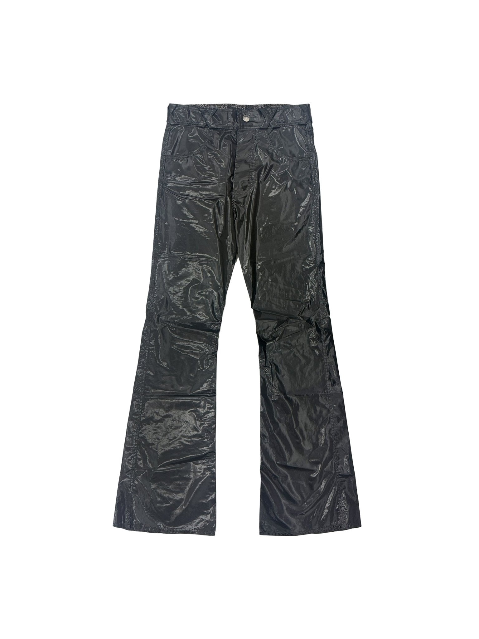 MAXIMILIAN RAYNOR - The Liquid Trousers - SS25 The Liquid Trousers Black coated cotton wet - look