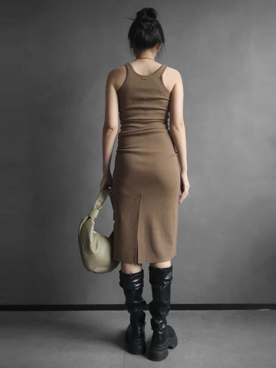 MAXMARA - Aceri Knitted Dress - AW25 - HAZELNUT BROWN