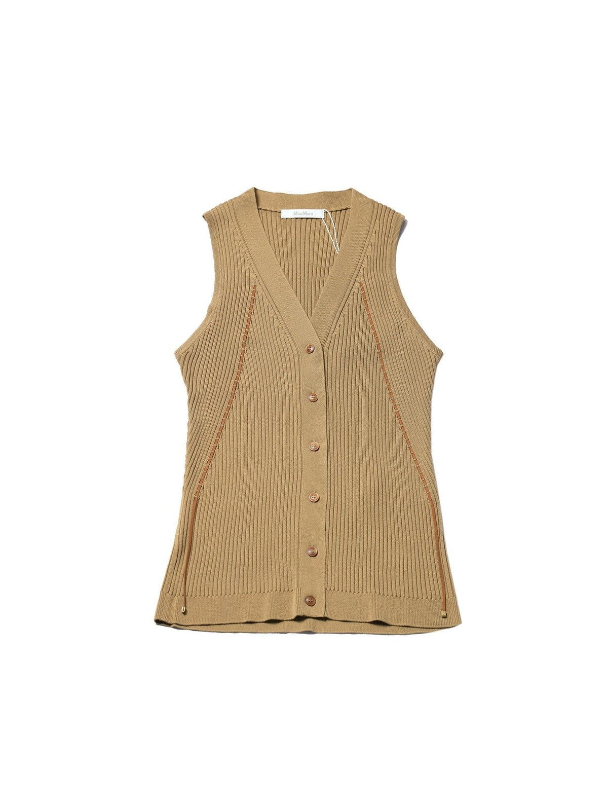 MAXMARA Kaki Mxmfiorire Knitted Waistcoat