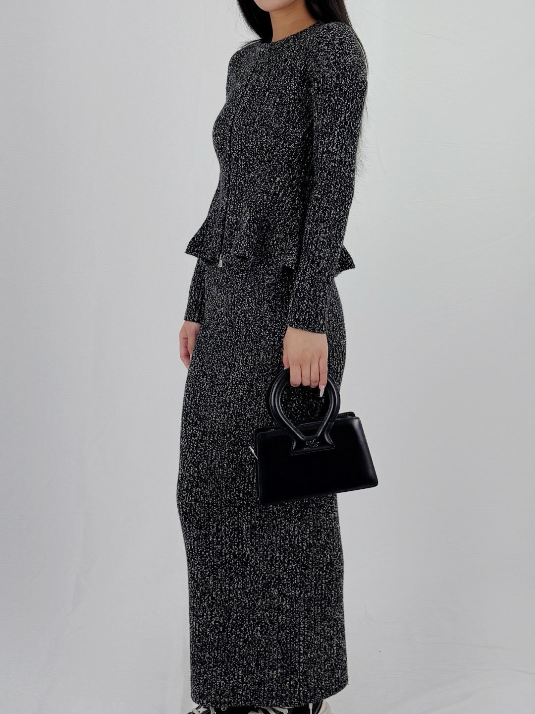 MAXMARA - Rodano Knitted Skirt - AW25 - WHITE BLACK