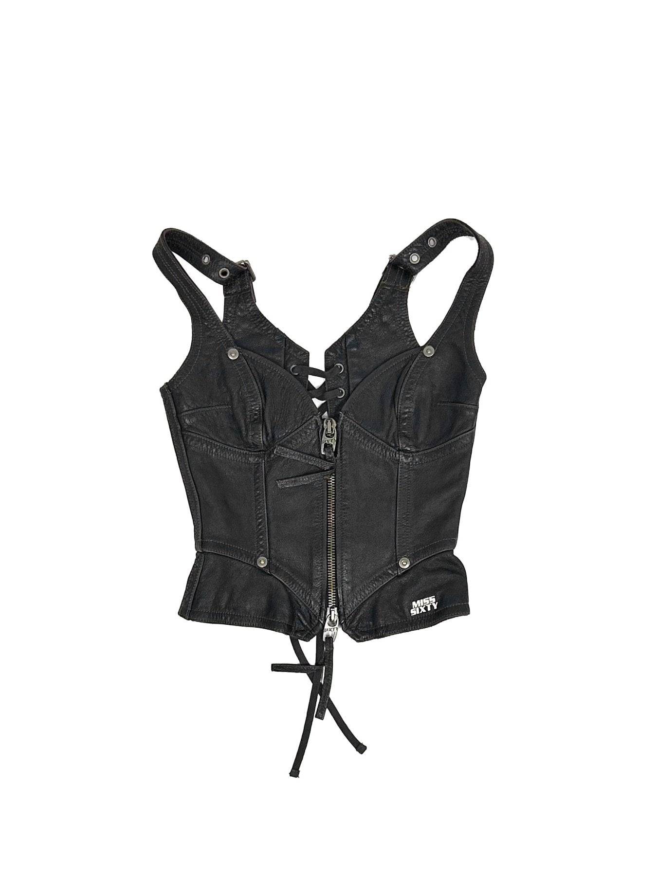 MISS SIXTY x KNWLS Black Leather Top