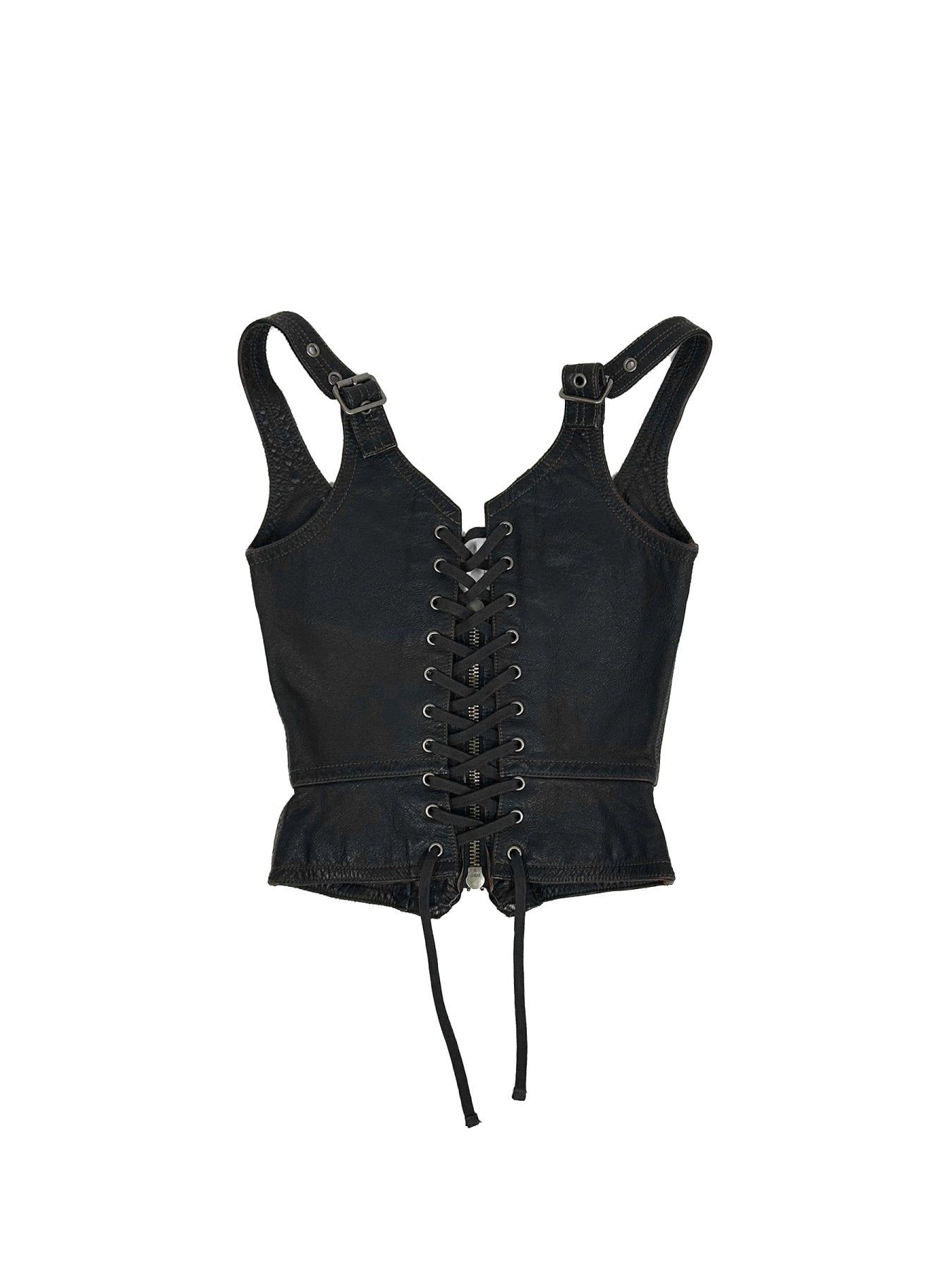 MISS SIXTY x KNWLS Black Leather Top