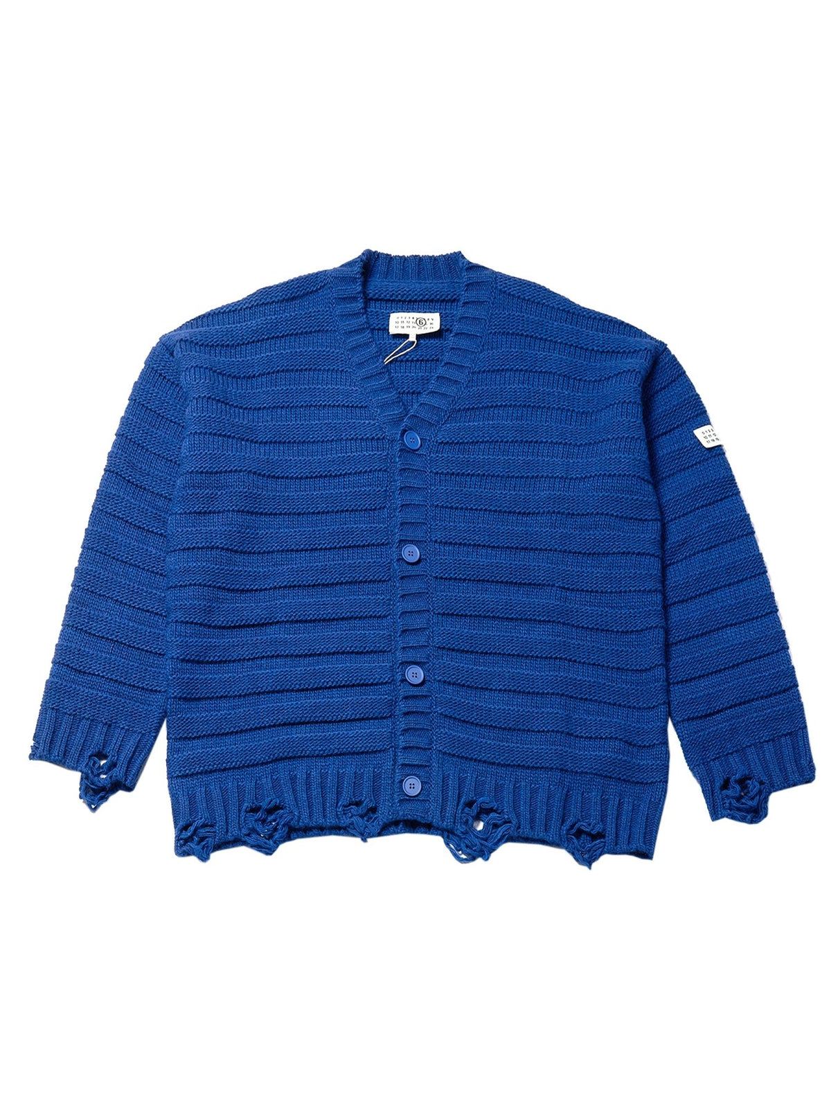 MM6 Maison Margiela Blue Distressed Cardigan
