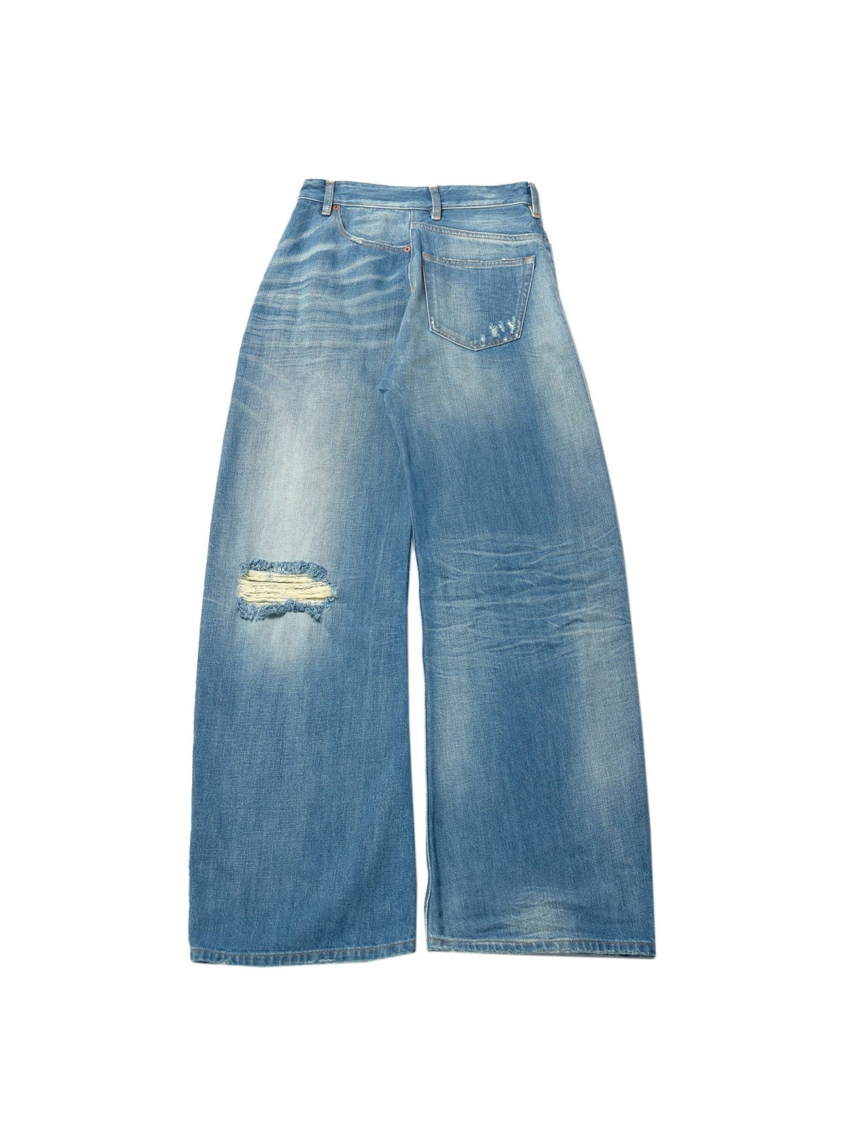 MM6 Maison Margiela Medium Blue Twisted Pants 5 Pockets